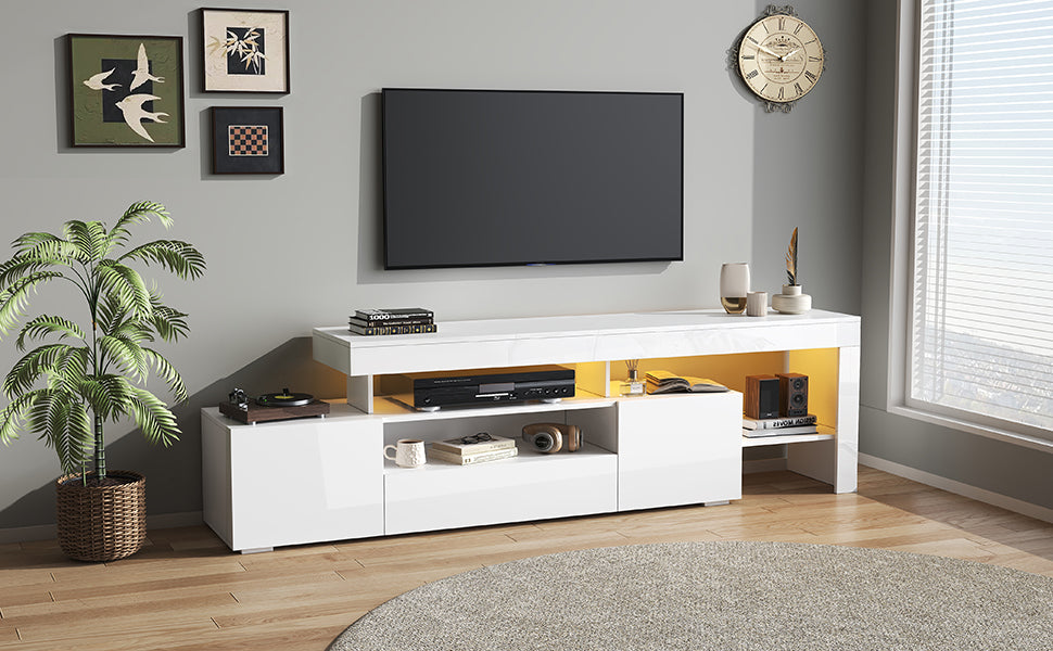 Logidon TV-meubel 192 x 37 x 53 cm witte hoogglans LED-verlichting