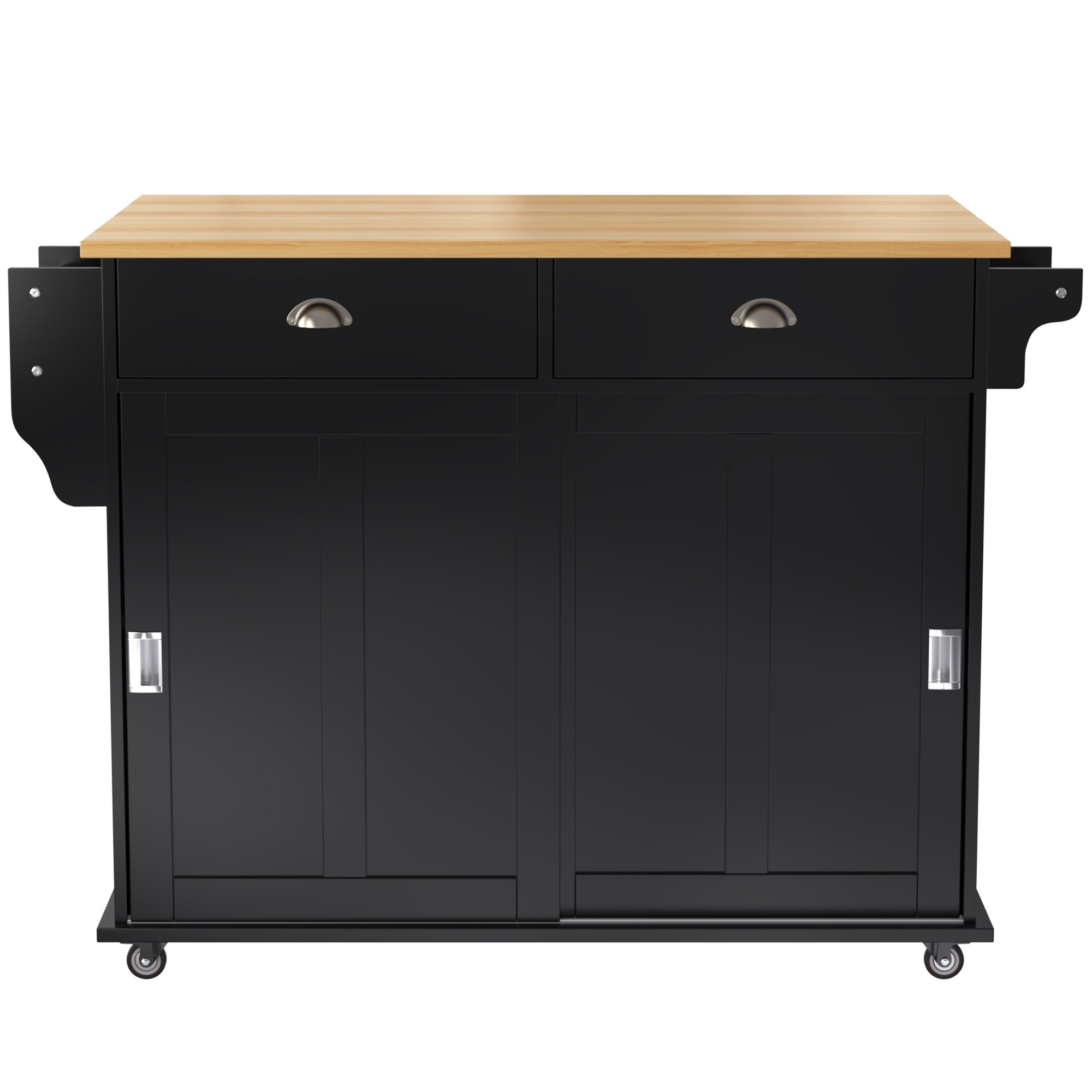 Logidon Sideboard Dining Room Trolley 112x70x94 cm Black Folding Plate