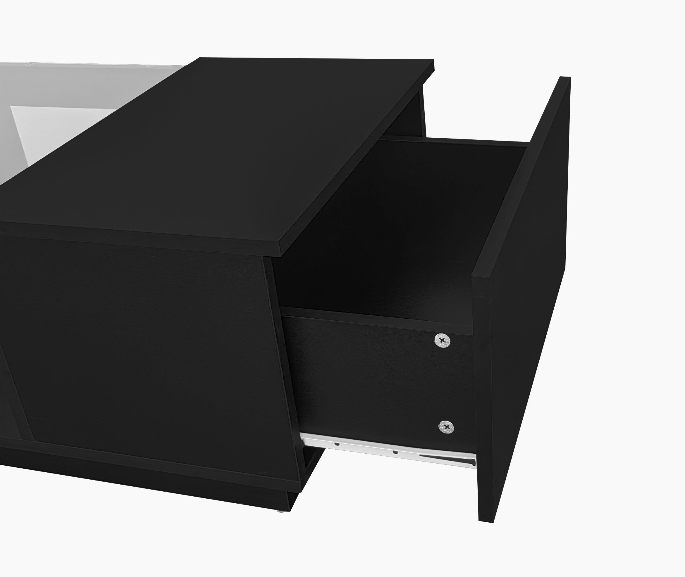 Logidon Zwarte salontafel 100x50x35,5 cm glaspanelen LED