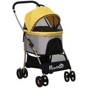Logidon Hondenkar 2-in-1 Trolley Draagtas Geel Opvouwbaar