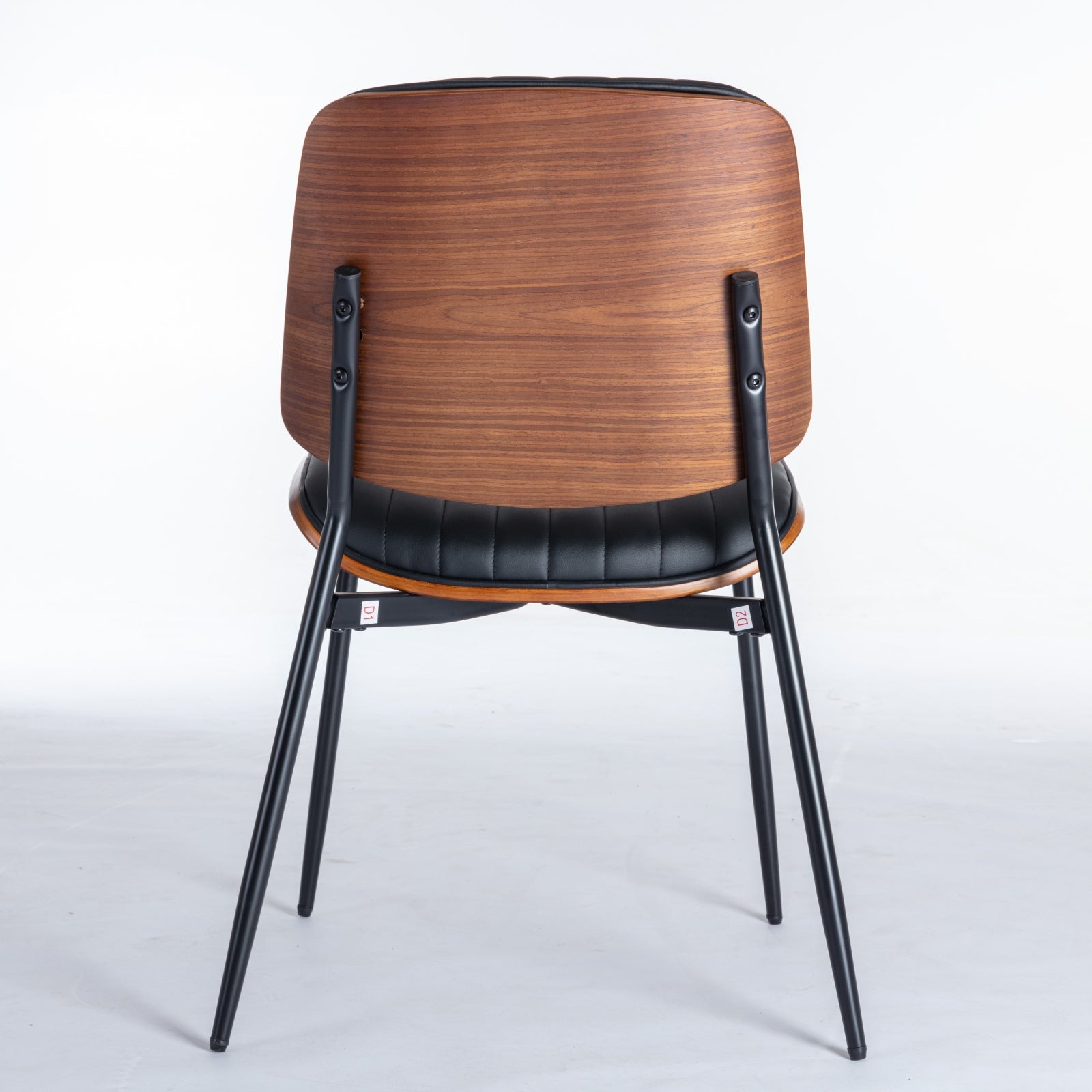 Logidon Eettafel Stoelenset 2 Mid Century Retro Kunstleer Zwart PU