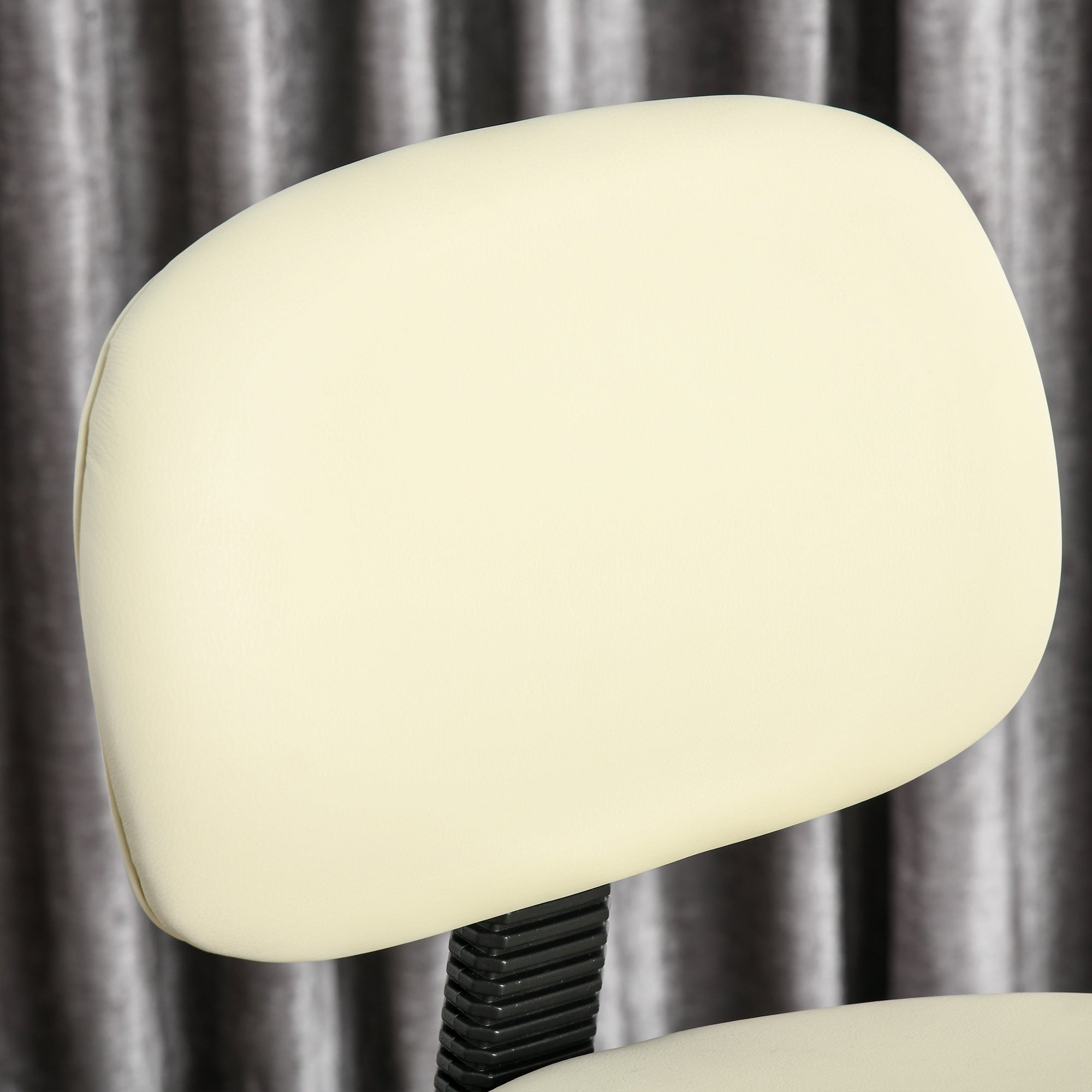 Logidon Swivel Bar Stool with Backrest Beige PU Cover Height Adjustable