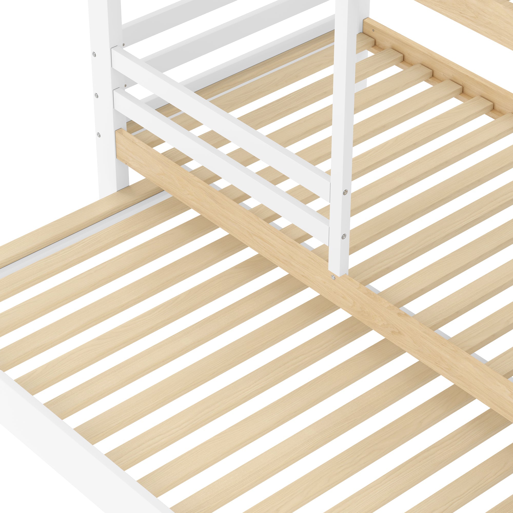 Logidon stapelbed 90x200 cm wit naturel uitschuifbed