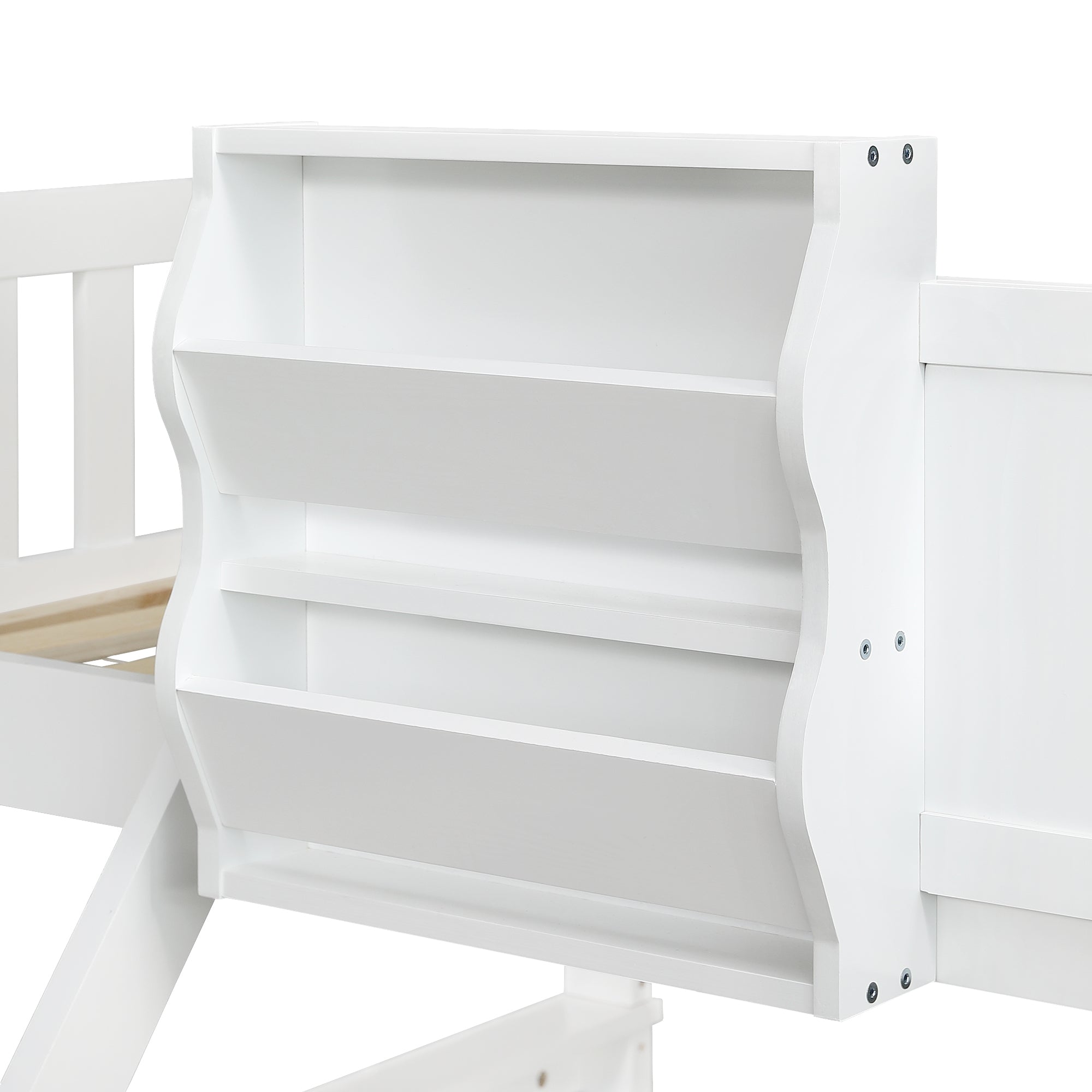 Logidon stapelbed kinderbed met opbergruimte 90x200/120x200 wit-blauw