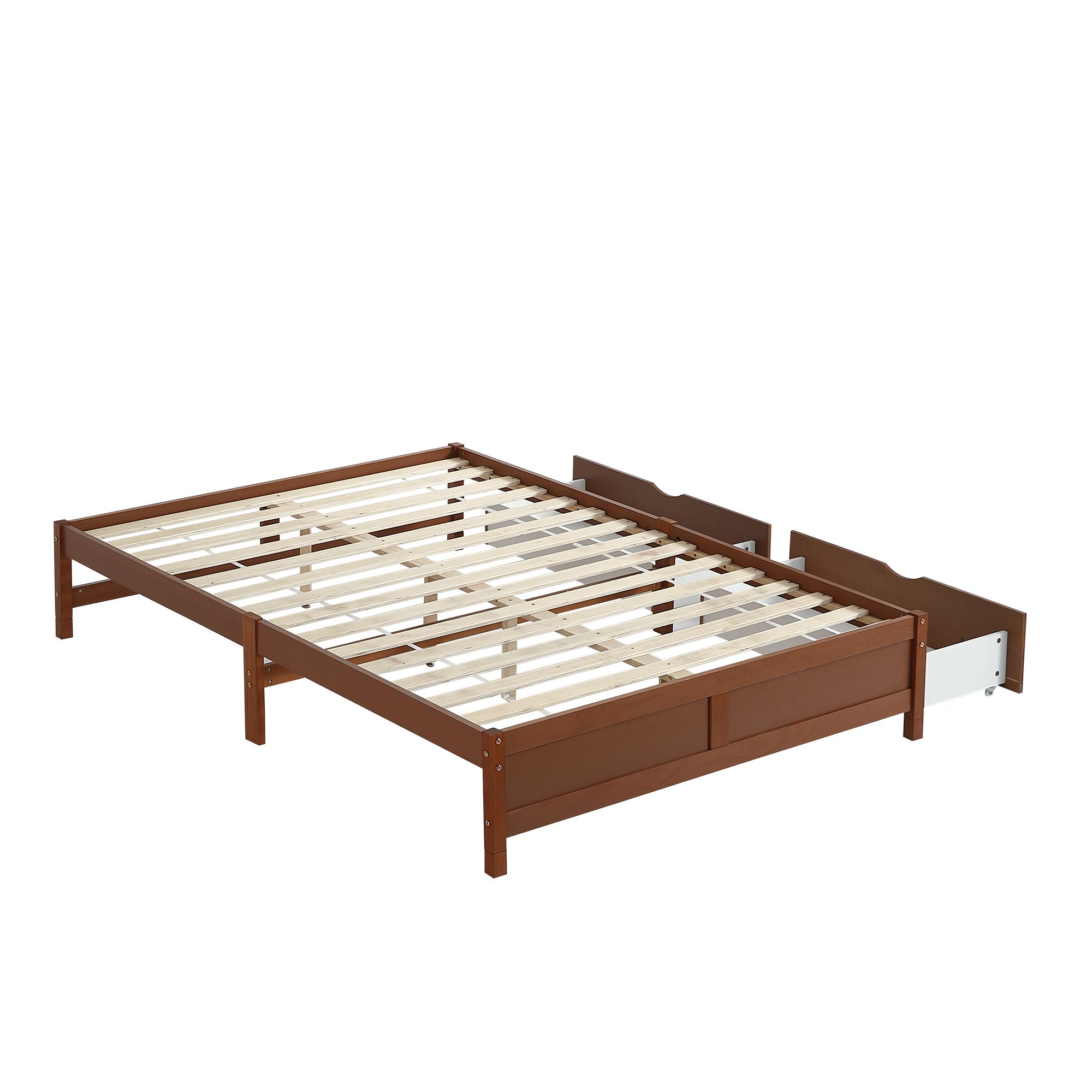 Logidon Kinderbed Vintage Hout Roodbruin 140x200 cm met twee lades