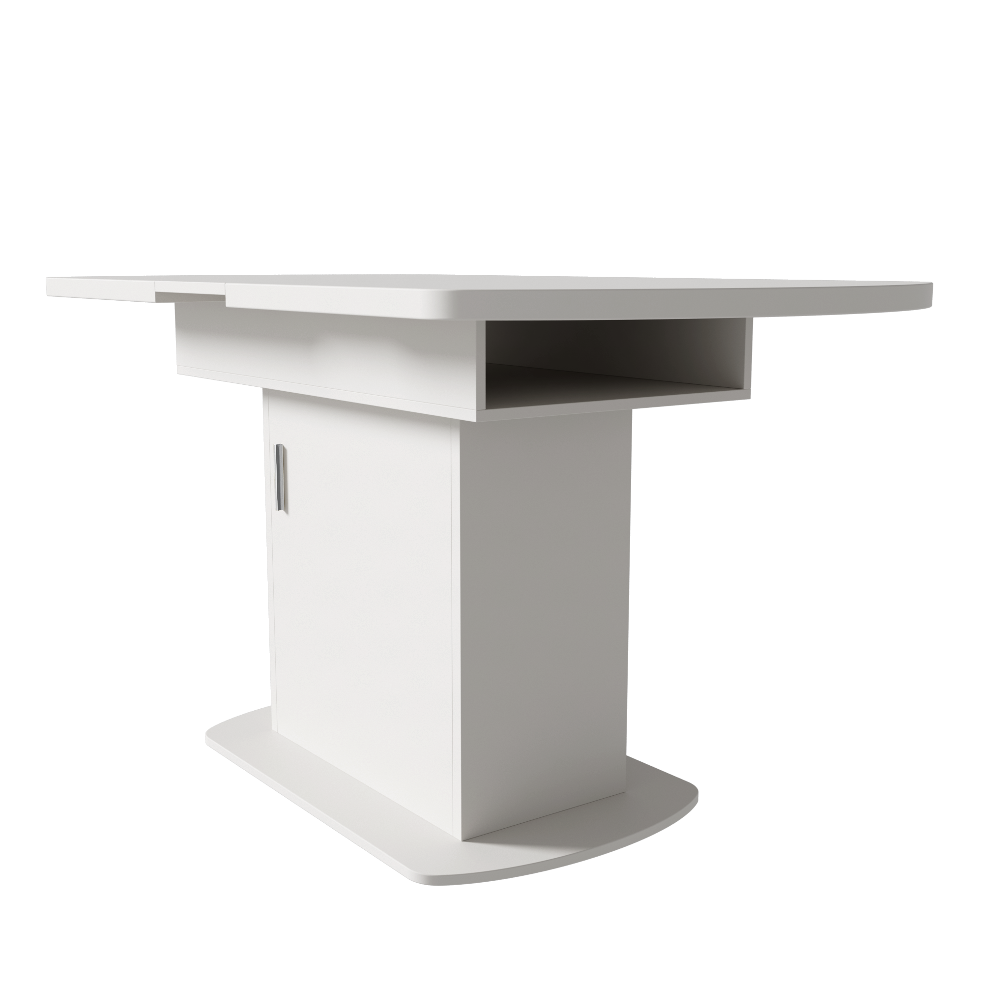 Logidon Witte Uitschuifbare Ovale Eettafel Met Opbergruimte L110/130 B70 H75