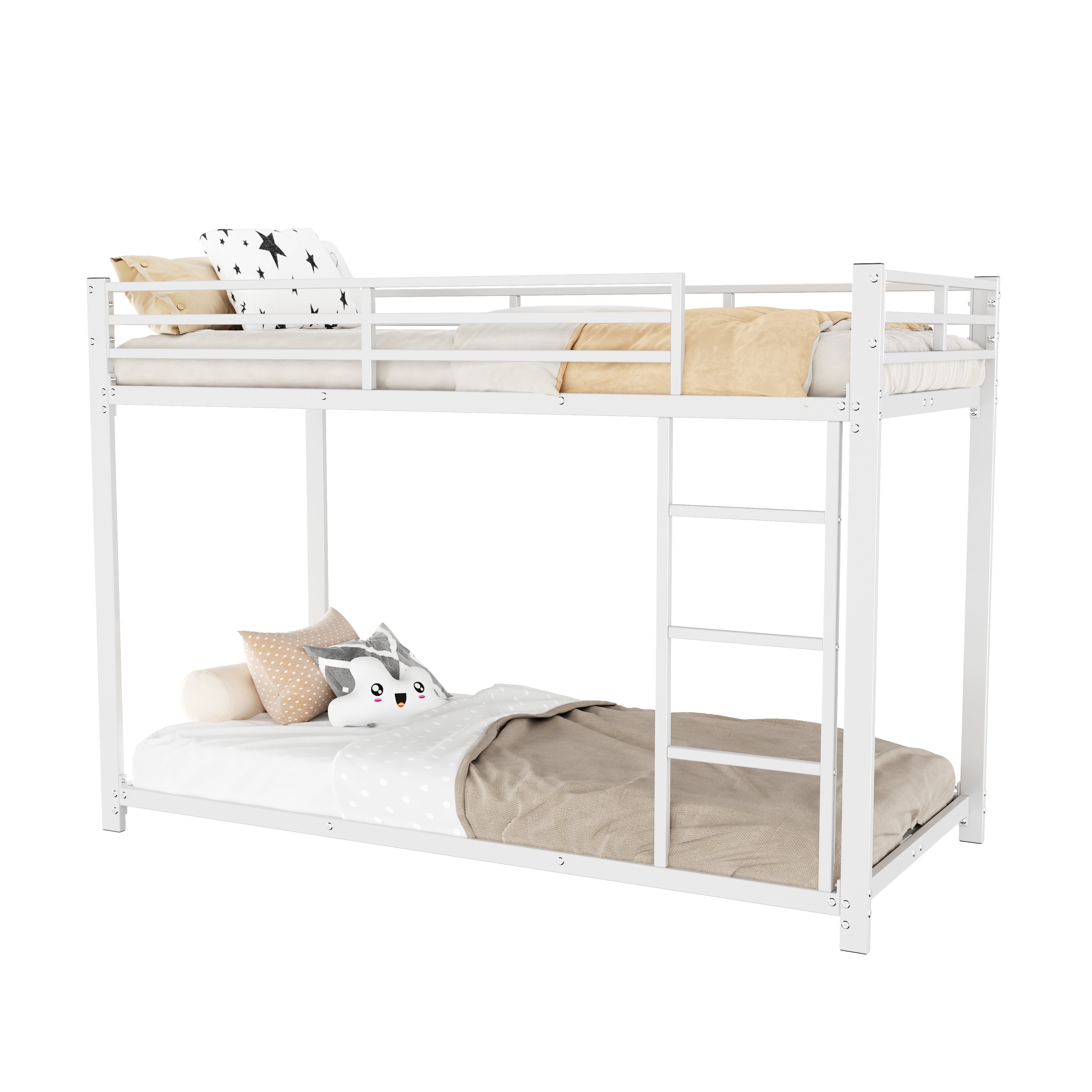 Logidon stapelbed 90x200 metaal wit klassieke vorm