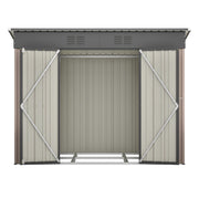 Logidon metalen tuinhuis 229x111x182 cm inclusief fundering bruin