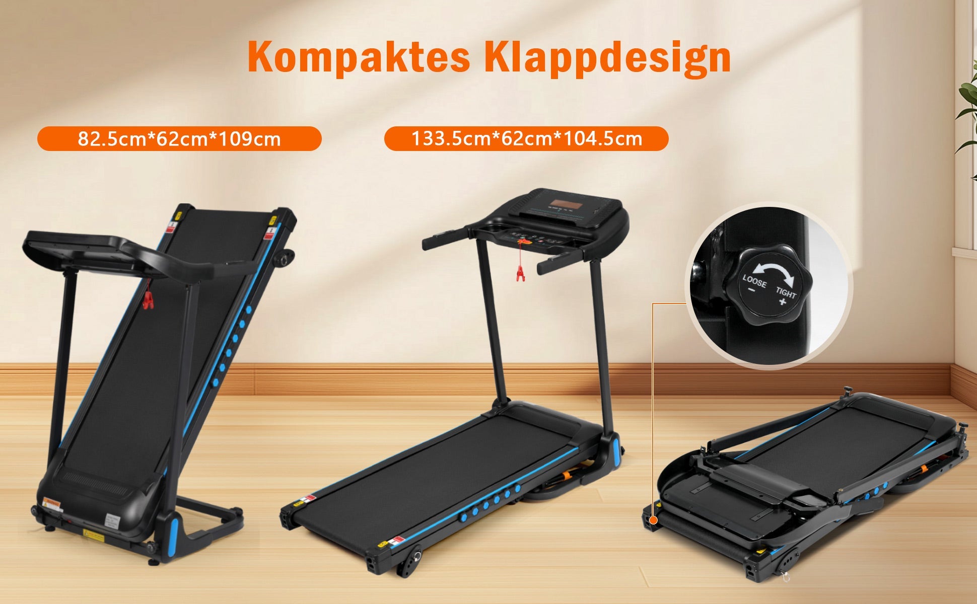 Logidon loopband voor thuis opvouwbare 14 km/u hartslagmeter