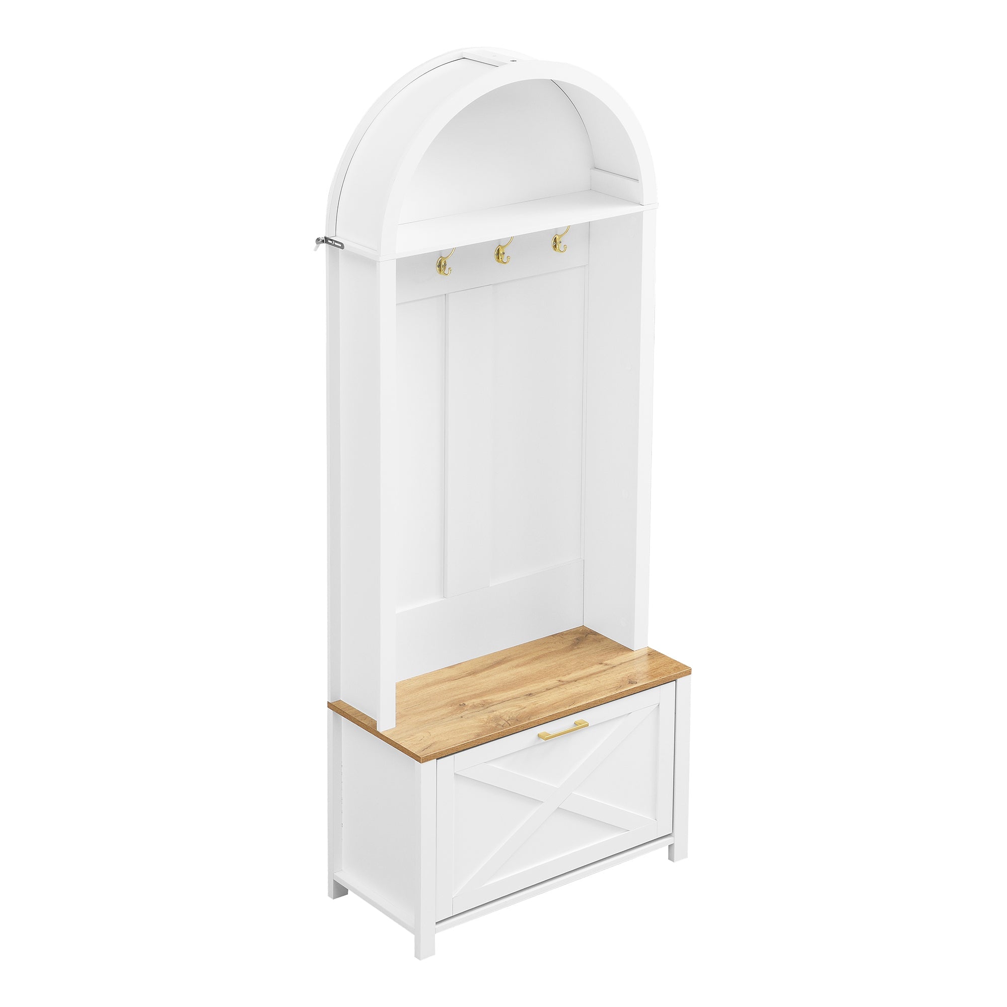 Logidon kledingkast wit MDF met schoenenrek en plank