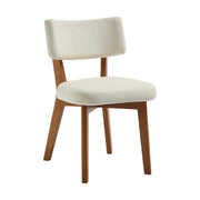 Logidon Set van 2 eetkamerstoelen Modern Retro met massief houten poten Beige