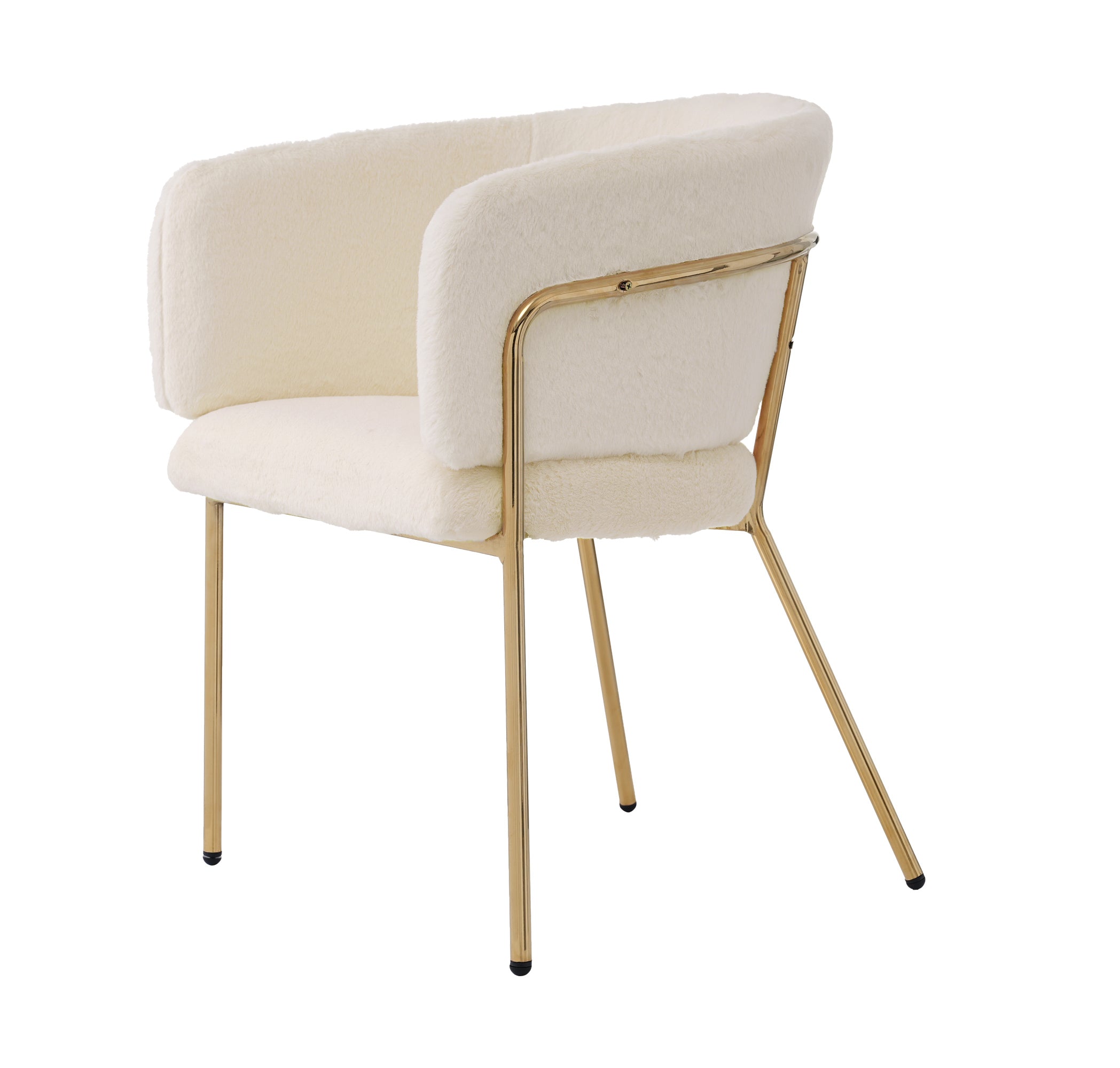 Logidon dining chair beige velvet look with gold metal legs