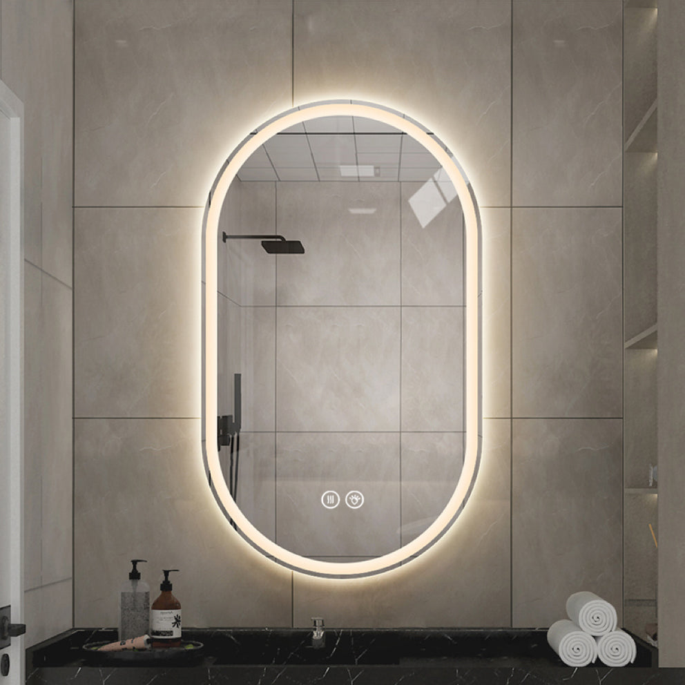 Logidon LED badkamerspiegel 60x90cm ovaal frameloos condensvrij