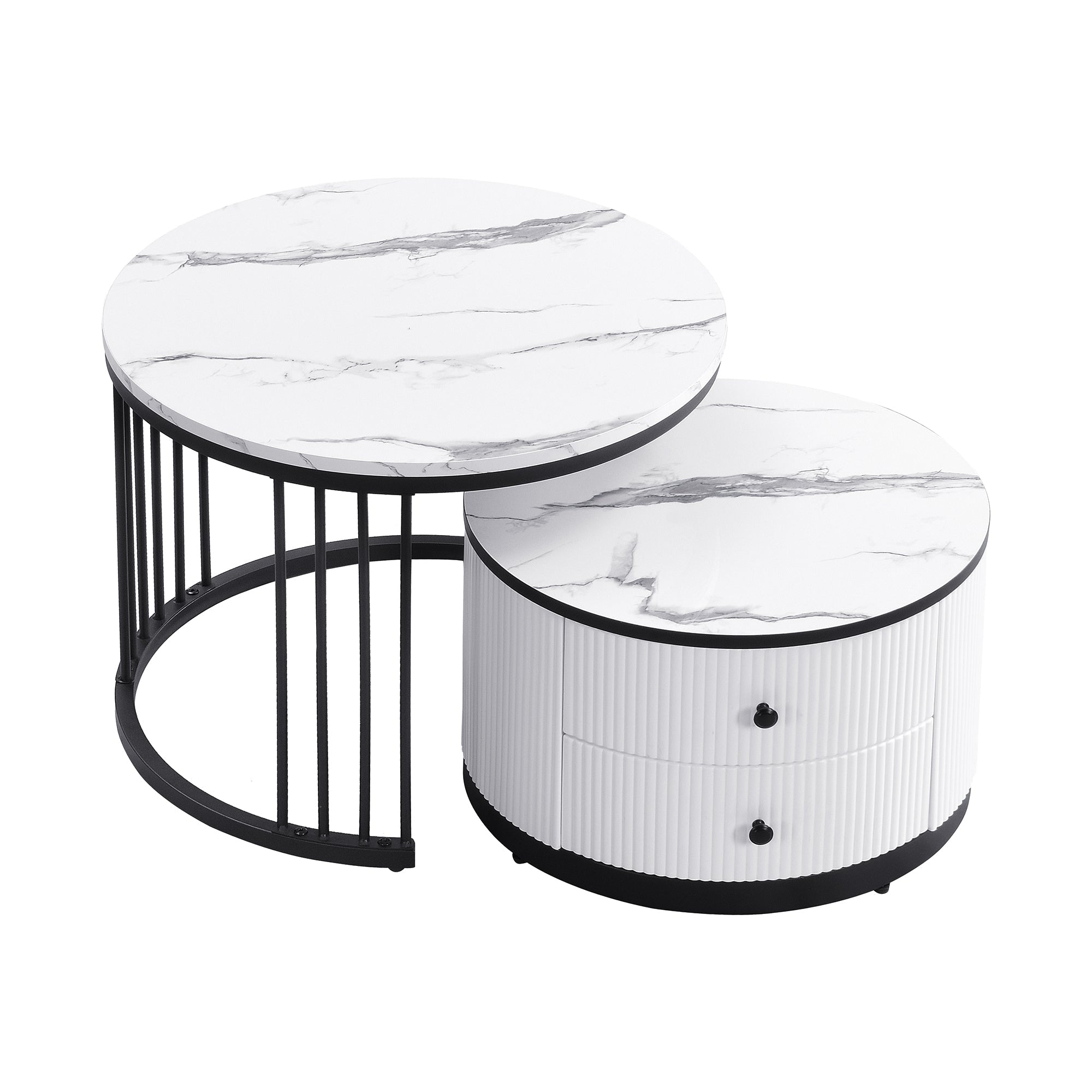 Logidon Elegante salontafelset in nestvorm wit 60x60 en 50x50