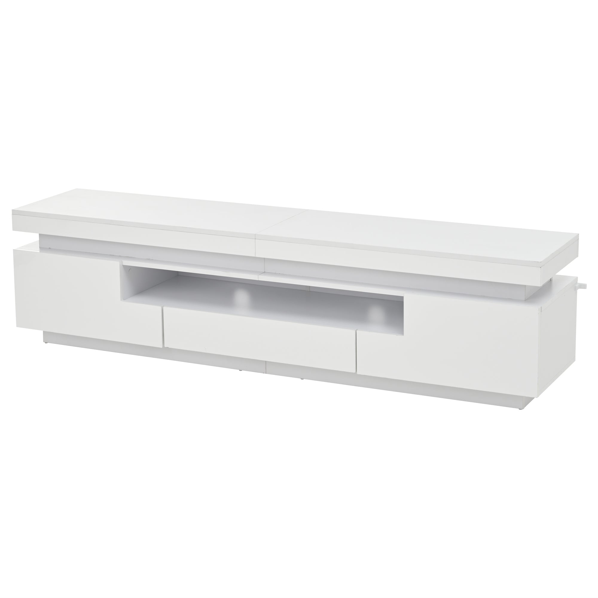 Logidon wit hoogglans LED lowboard 175x38x45 cm met 2 kasten