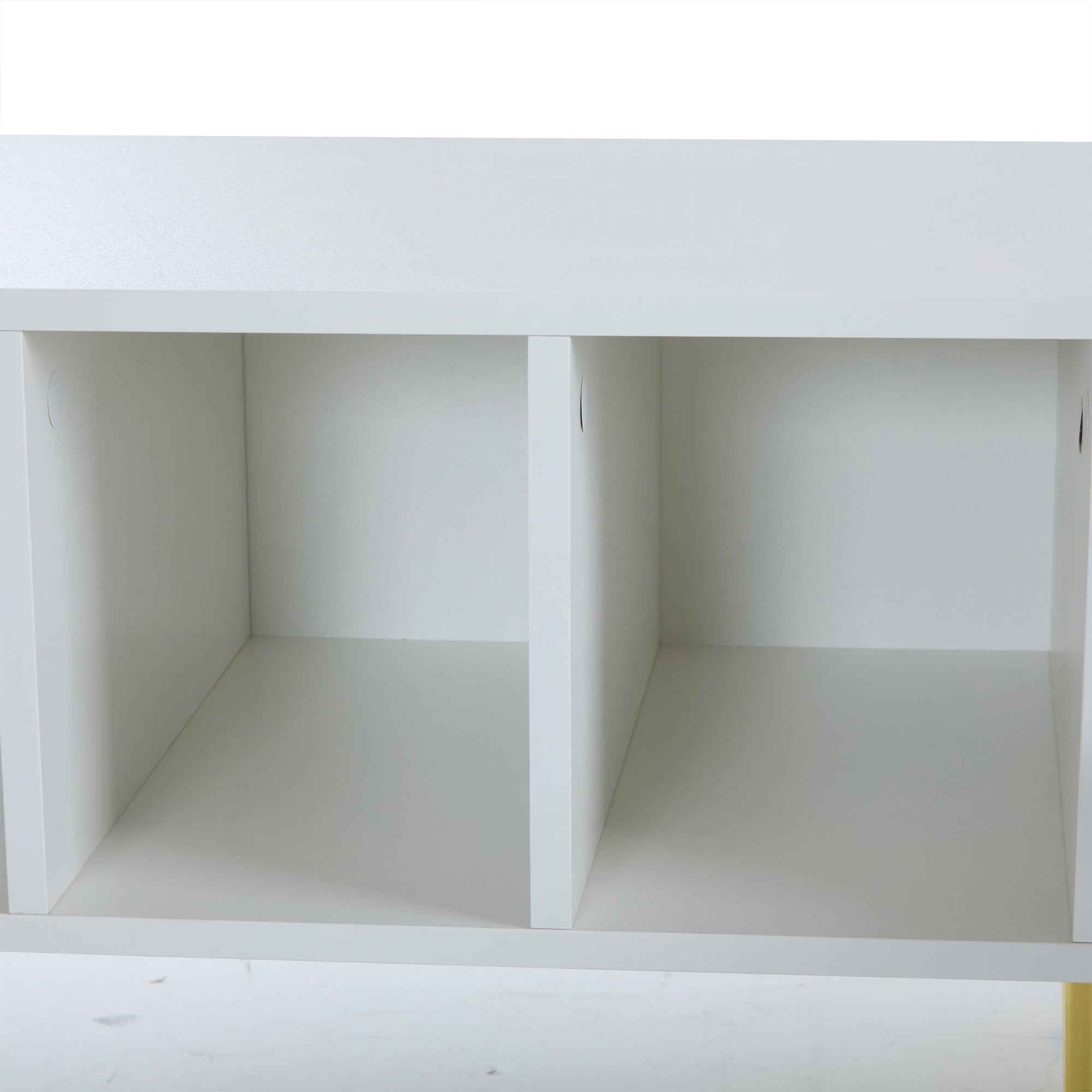 Logidon White TV Stand with Honeycomb Pattern and Storage Space for up to 80 Inches