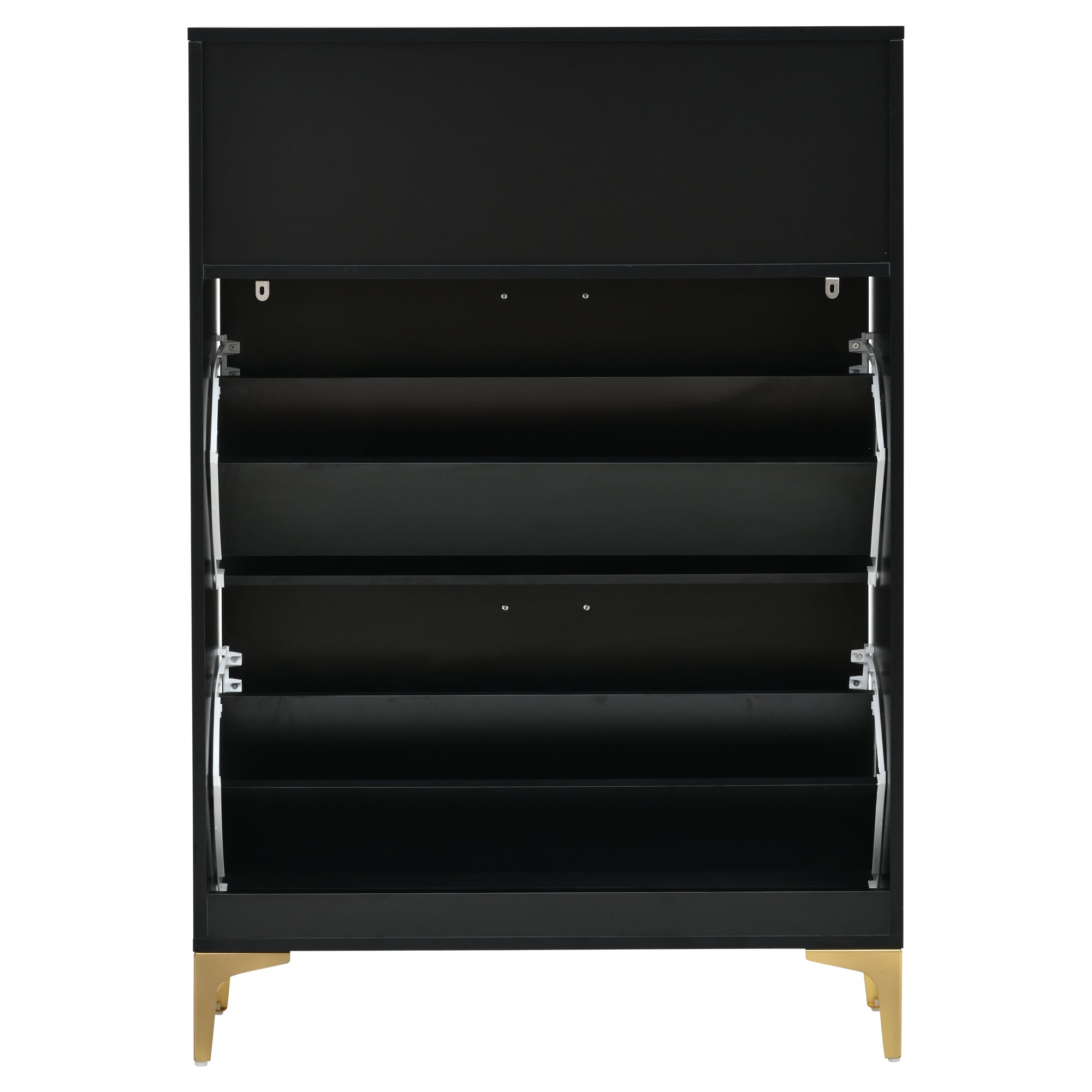 Logidon shoe cabinet 80x25x117 cm black with folding doors and four shoe shelves