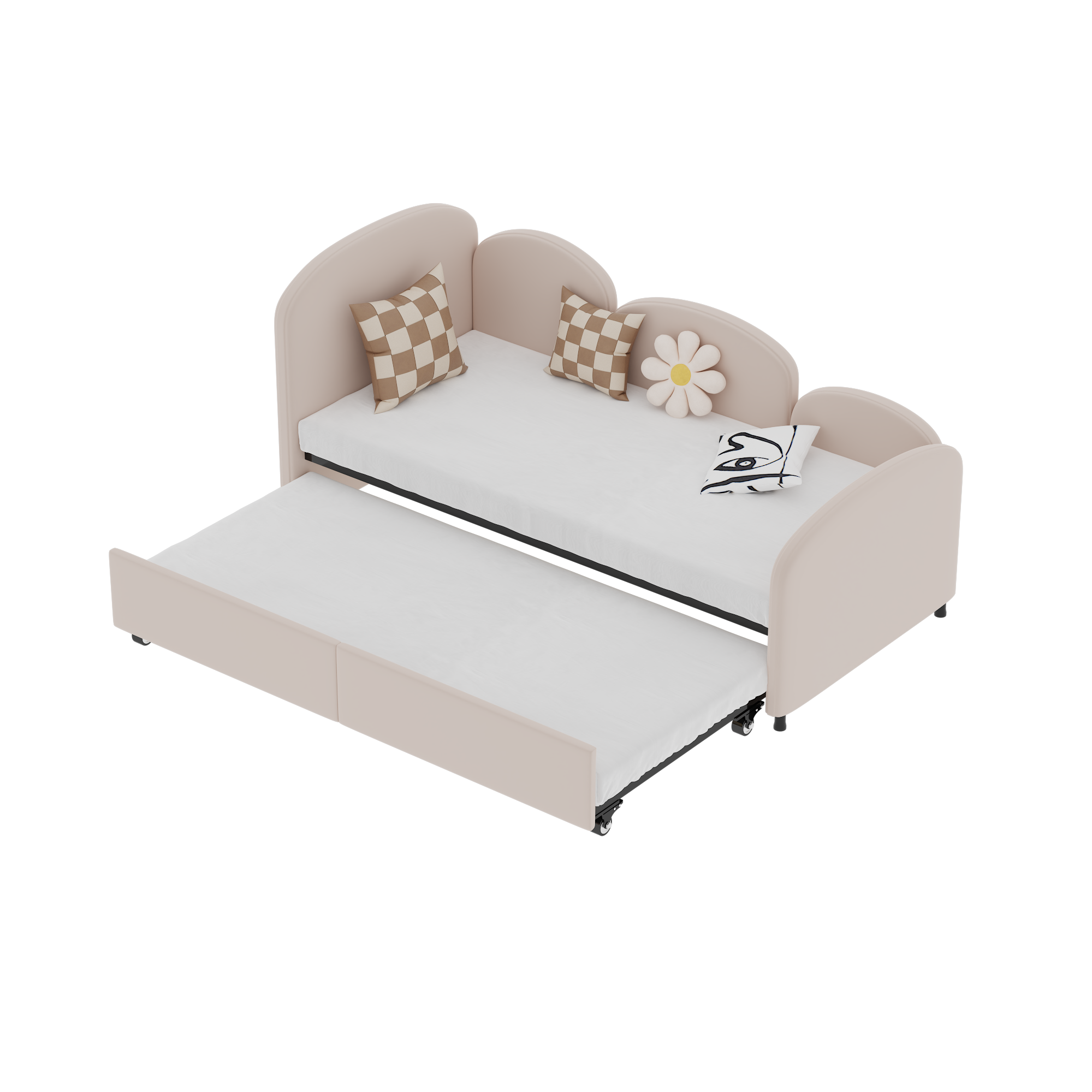 Logidon Softsea Daybed Twin met opbergruimte roze fluweel