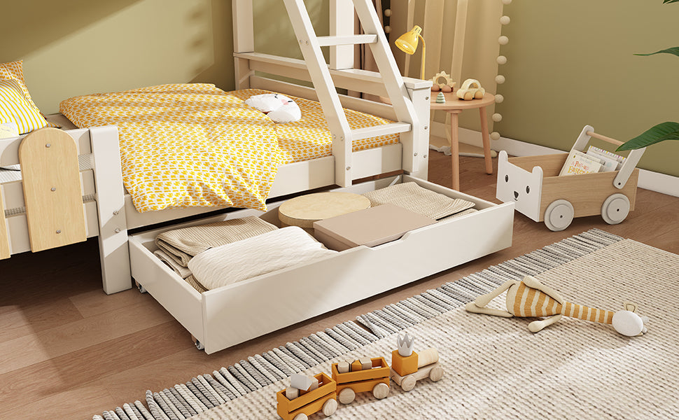 Logidon stapelbed 90x200/140x200 schuiflaadladder blokhut design