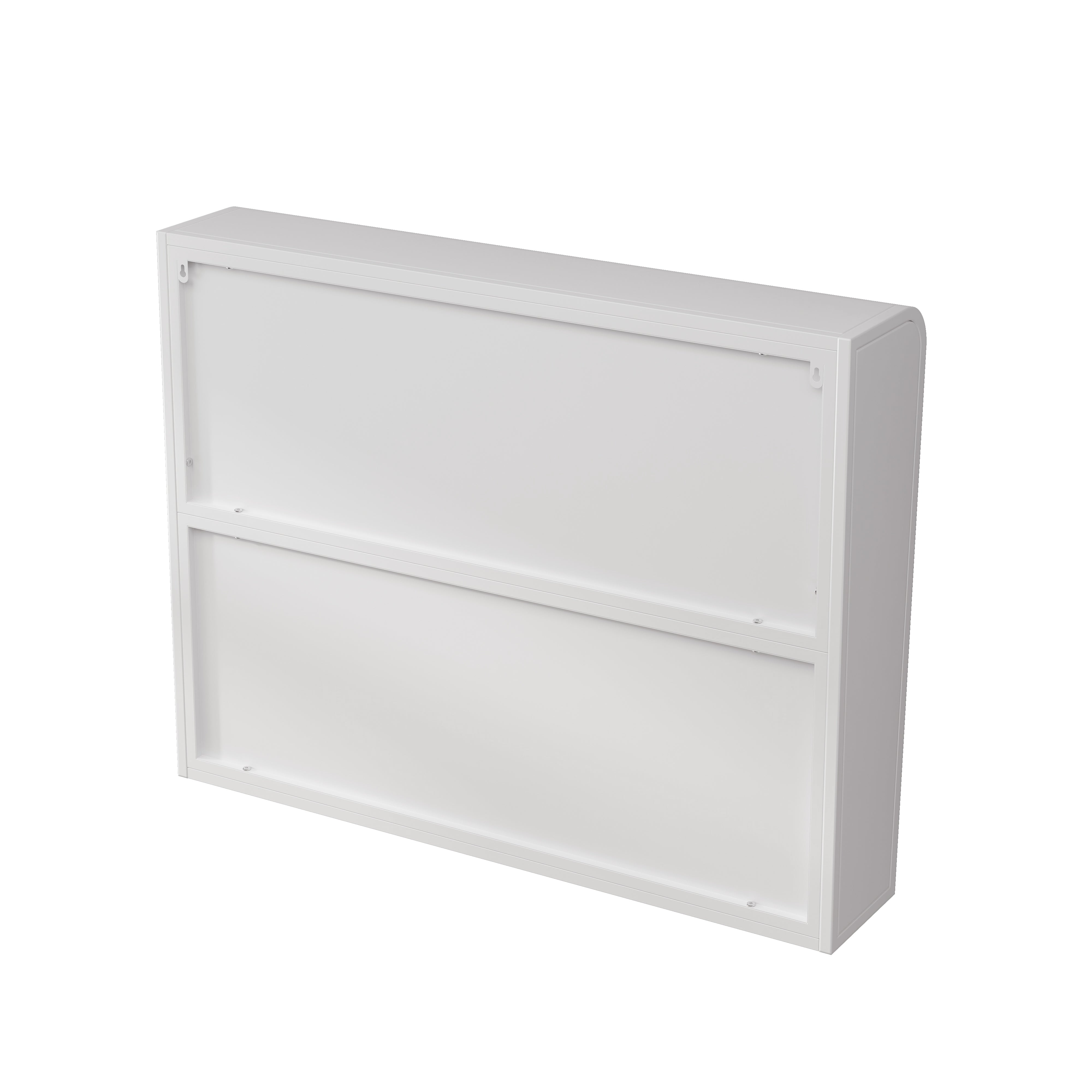 Logidon wandvitrinekast 3 deuren gebogen glas wit 90x20x70 cm