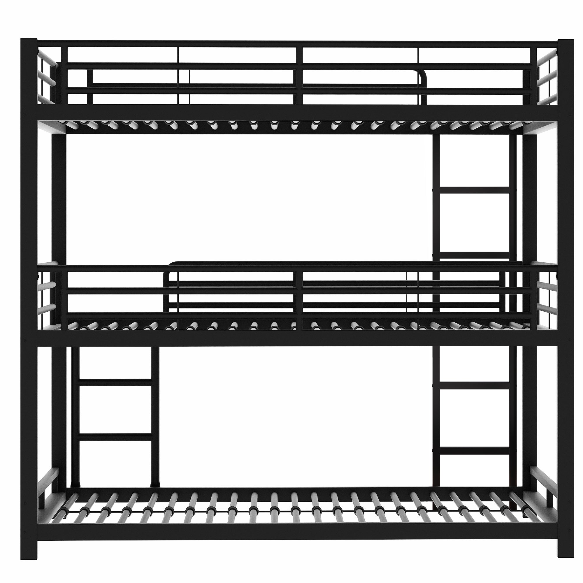 Logidon 3-persoonsstapelbed 90x200 cm metaal zwart
