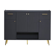 Logidon shoe cabinet black with 2 drawers and 4 doors metal feet