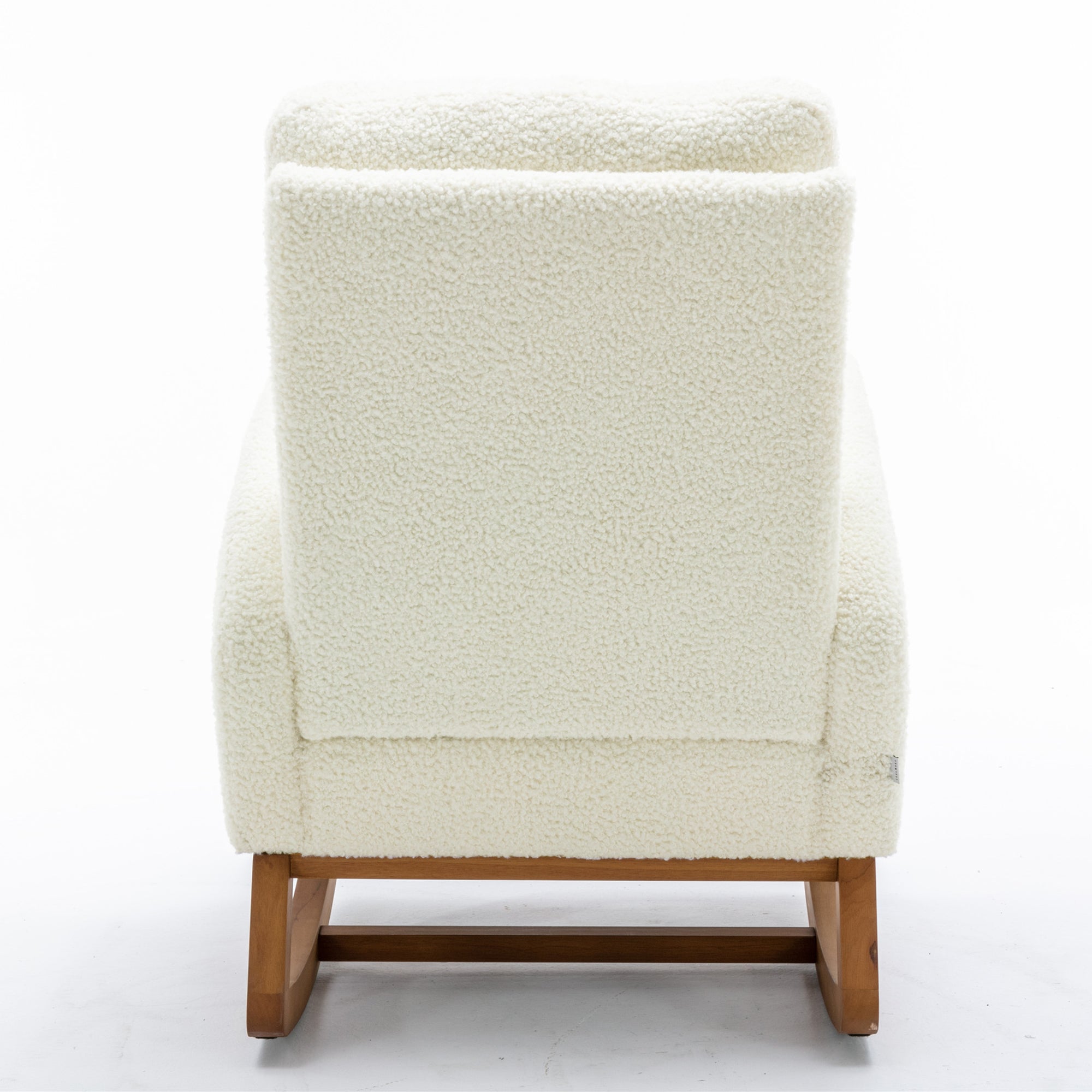Logidon Fluwelen Witte Schommelstoel Mid Century Modern Gestoffeerd