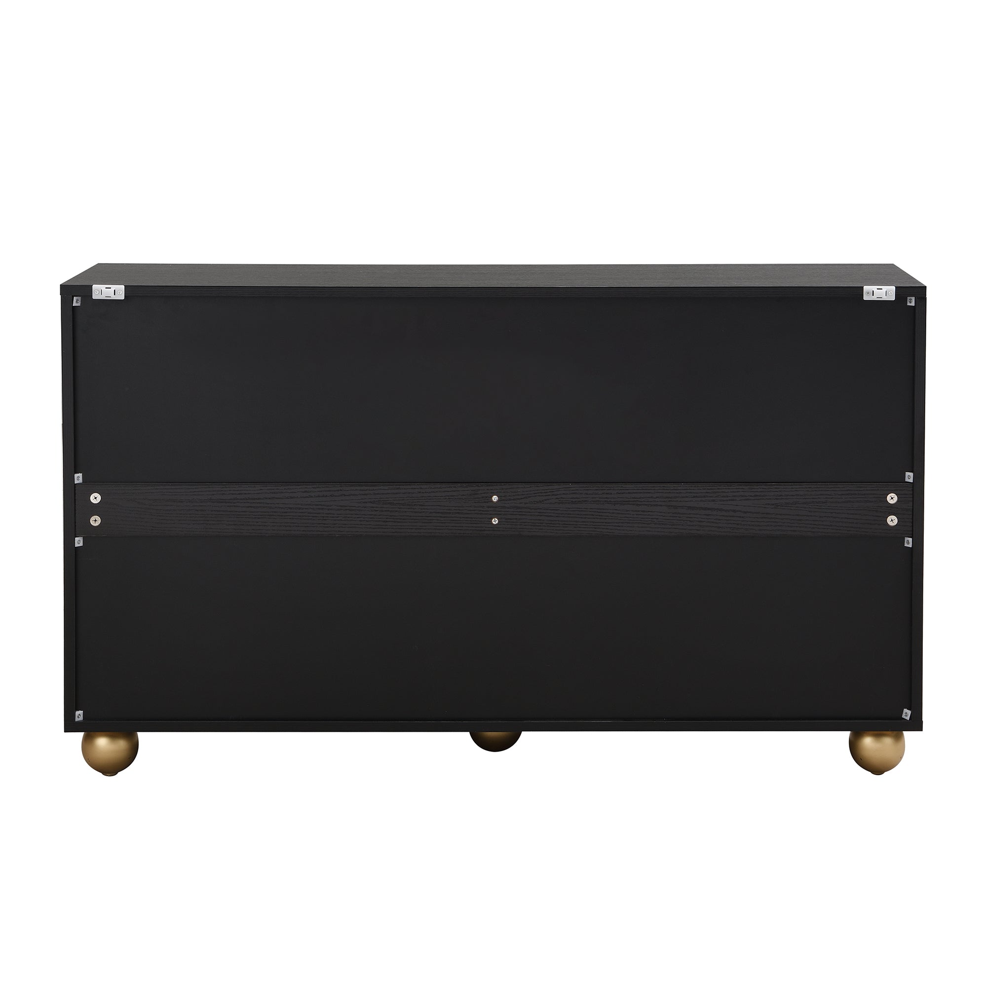 Logidon Dressoir 120 cm Zwart met Vier Deuren en Gouden Handgrepen