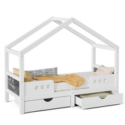 Logidon Kinderbed Met Dak Design Wit 90x200 cm Met Twee Lades