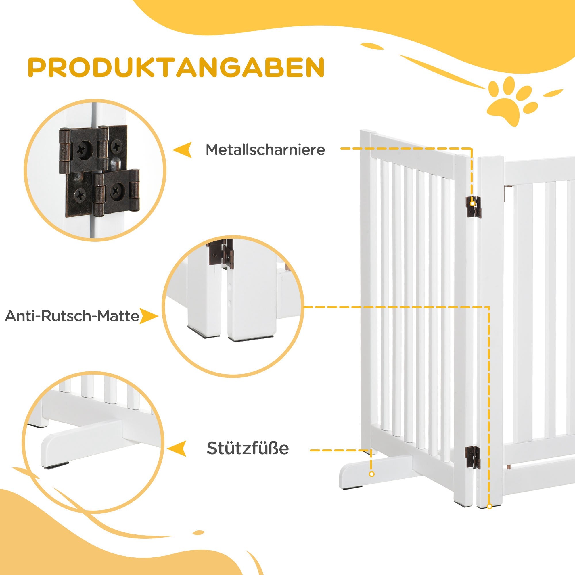 Logidon hek wit MDF 155 x 76 cm verstelbaar opvouwbaar