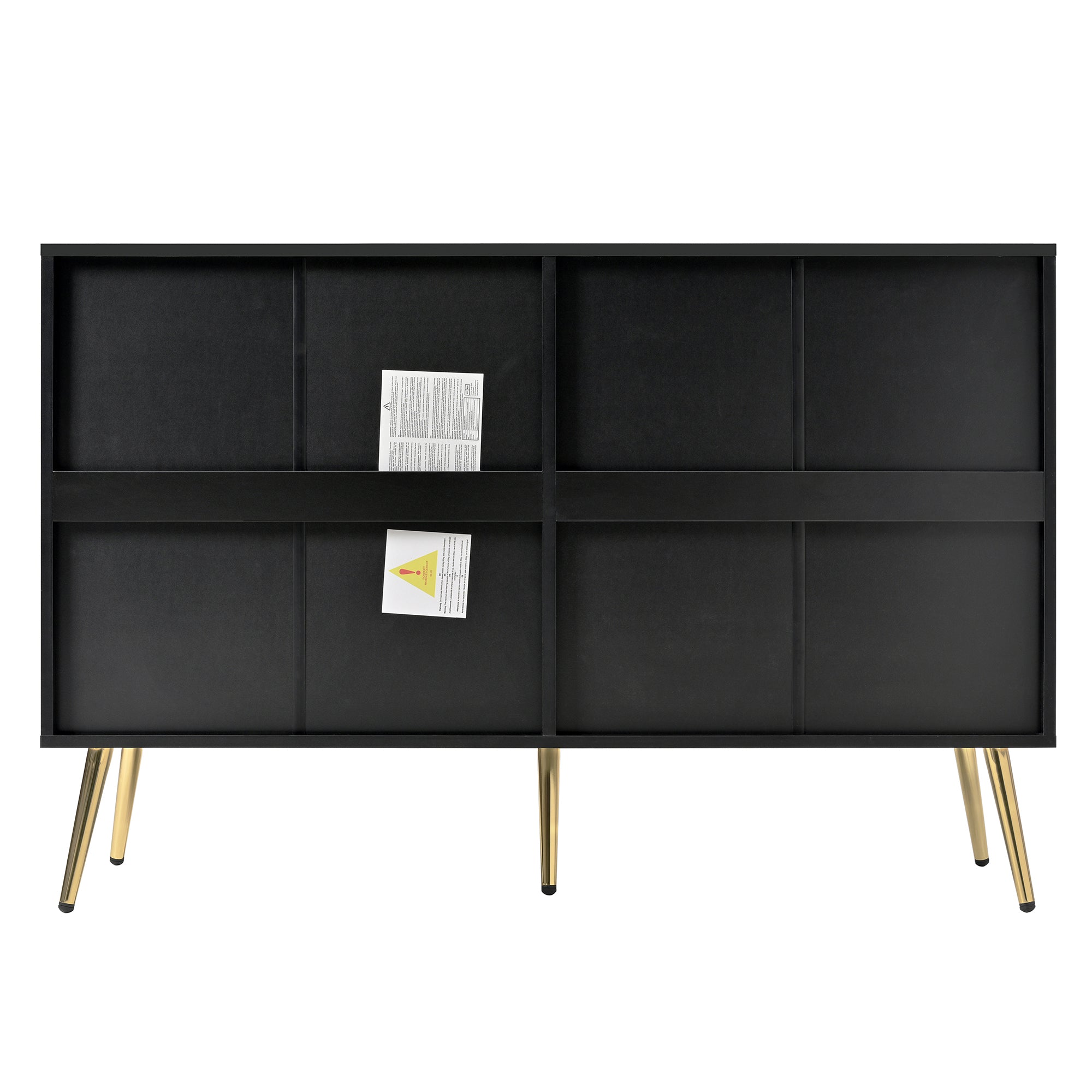 Logidon Ladekast 6 lades zwart goud moderne stijl 120x40x80 cm