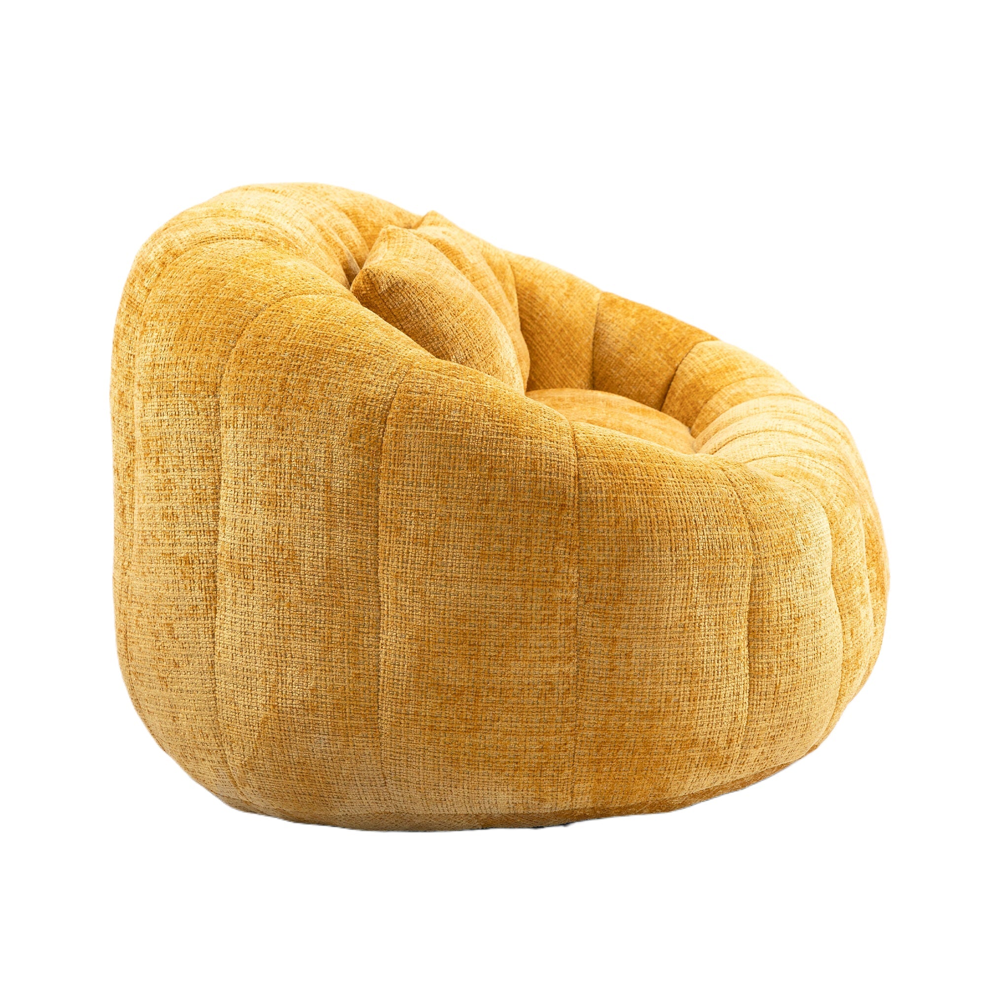 Logidon Zitzakbank Luxe Chenille Geel Ligstoel met hoge rugleuning