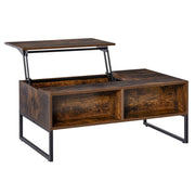 Logidon In hoogte verstelbare salontafel Lift-Top bruin 100x60x44 cm