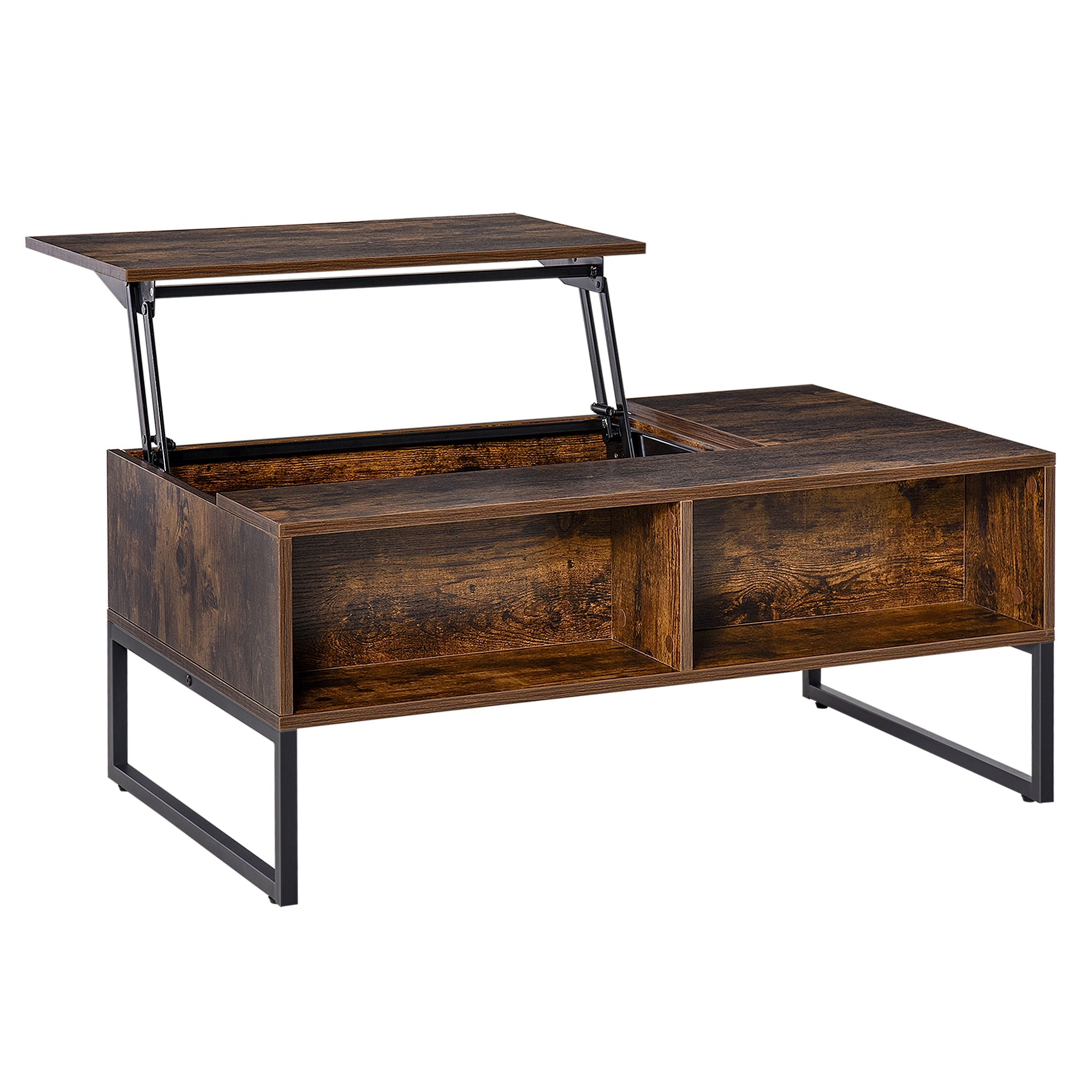 Logidon In hoogte verstelbare salontafel Lift-Top bruin 100x60x44 cm