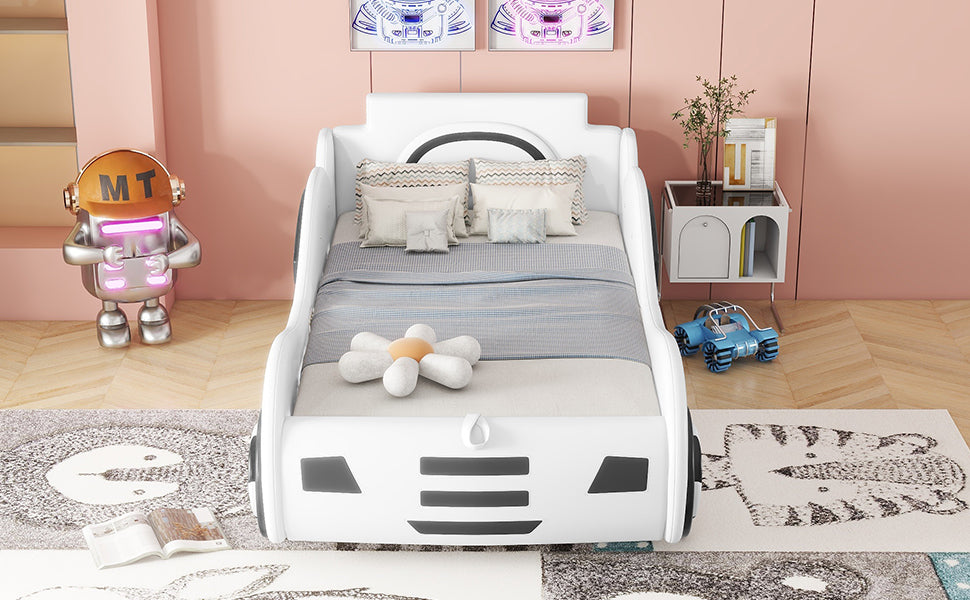 Logidon autobed vlakbed 90x200 wit met lattenbodem opbergruimte