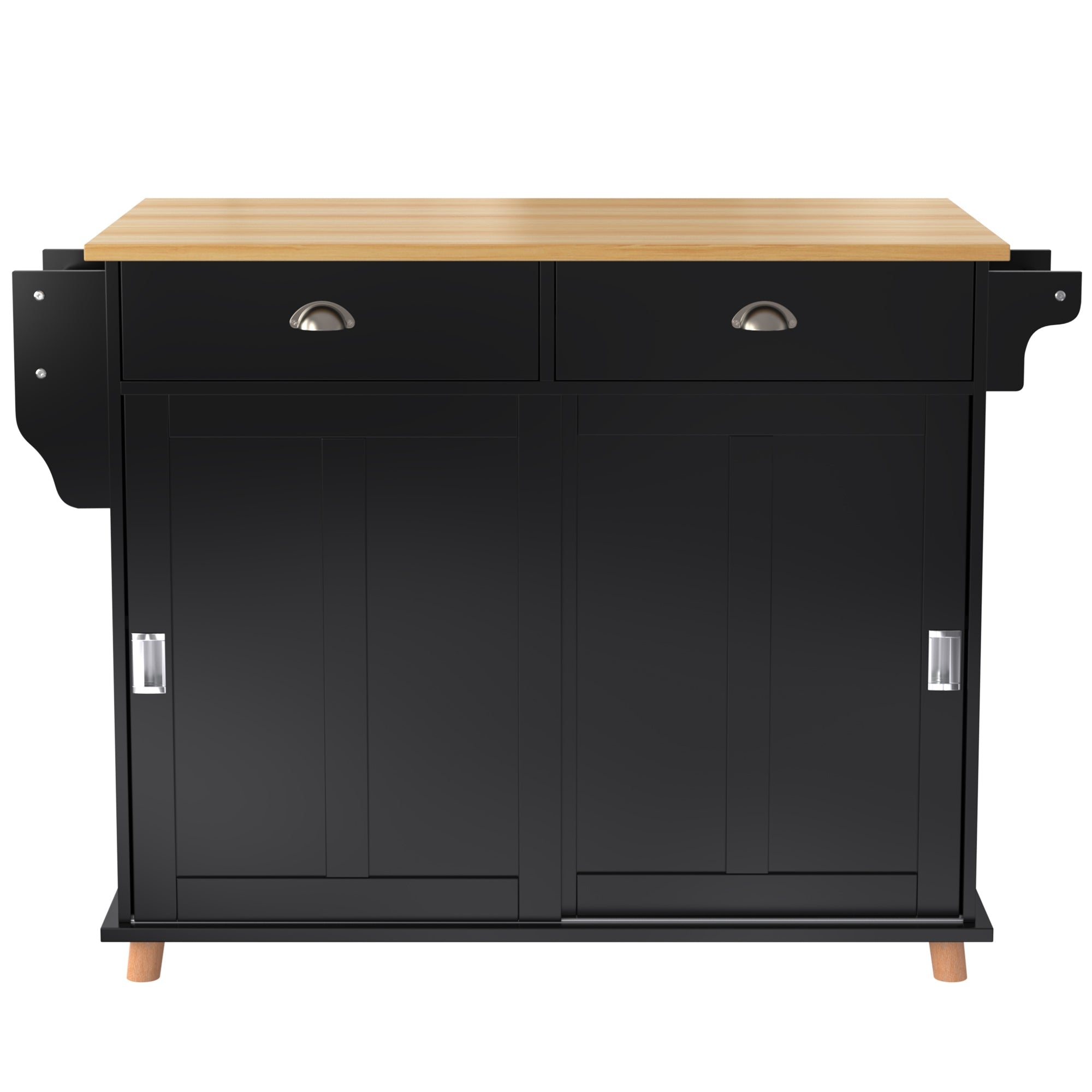 Logidon Sideboard Dining Room Trolley 112x70x94 cm Black Folding Plate