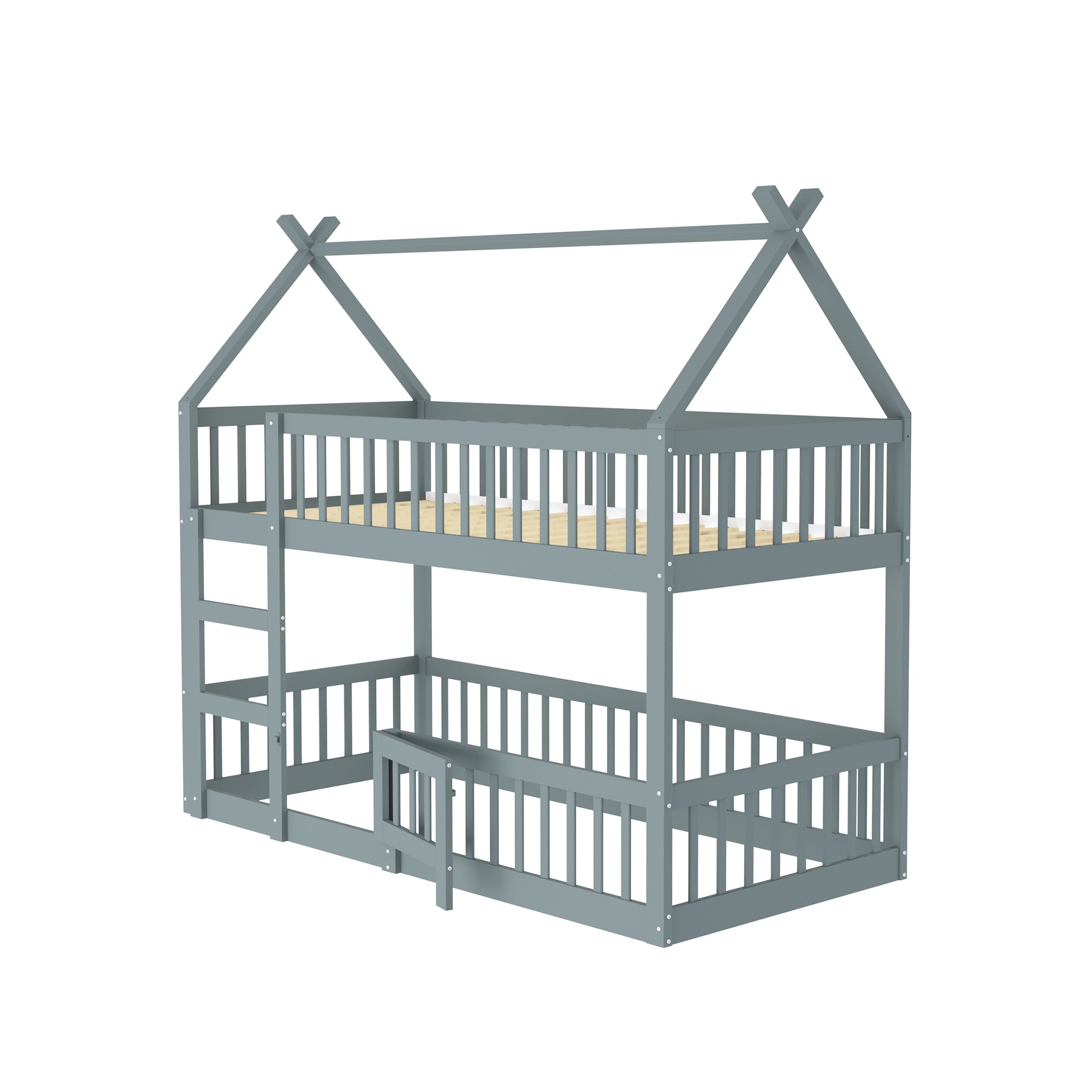 Logidon kinderstapelbed 90x200 grijze loft design trap