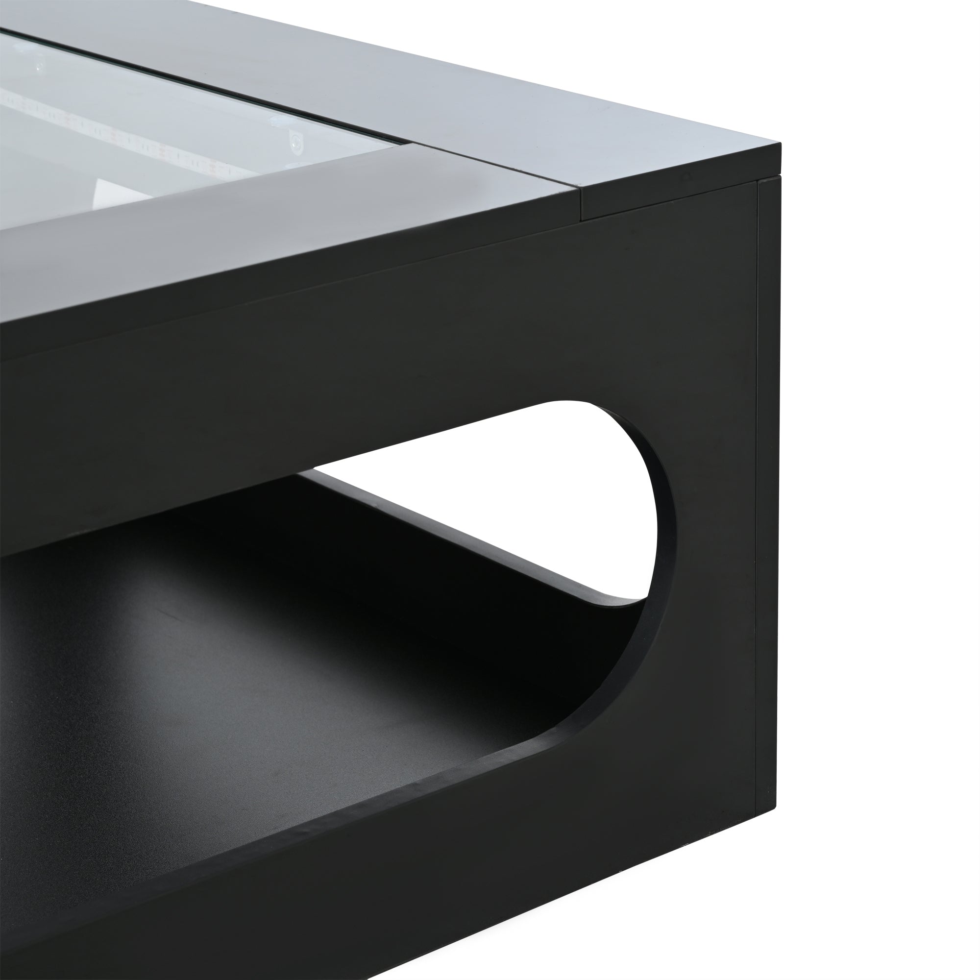 Logidon LED salontafel 70x70 cm vierkant zwart MDF glasblad
