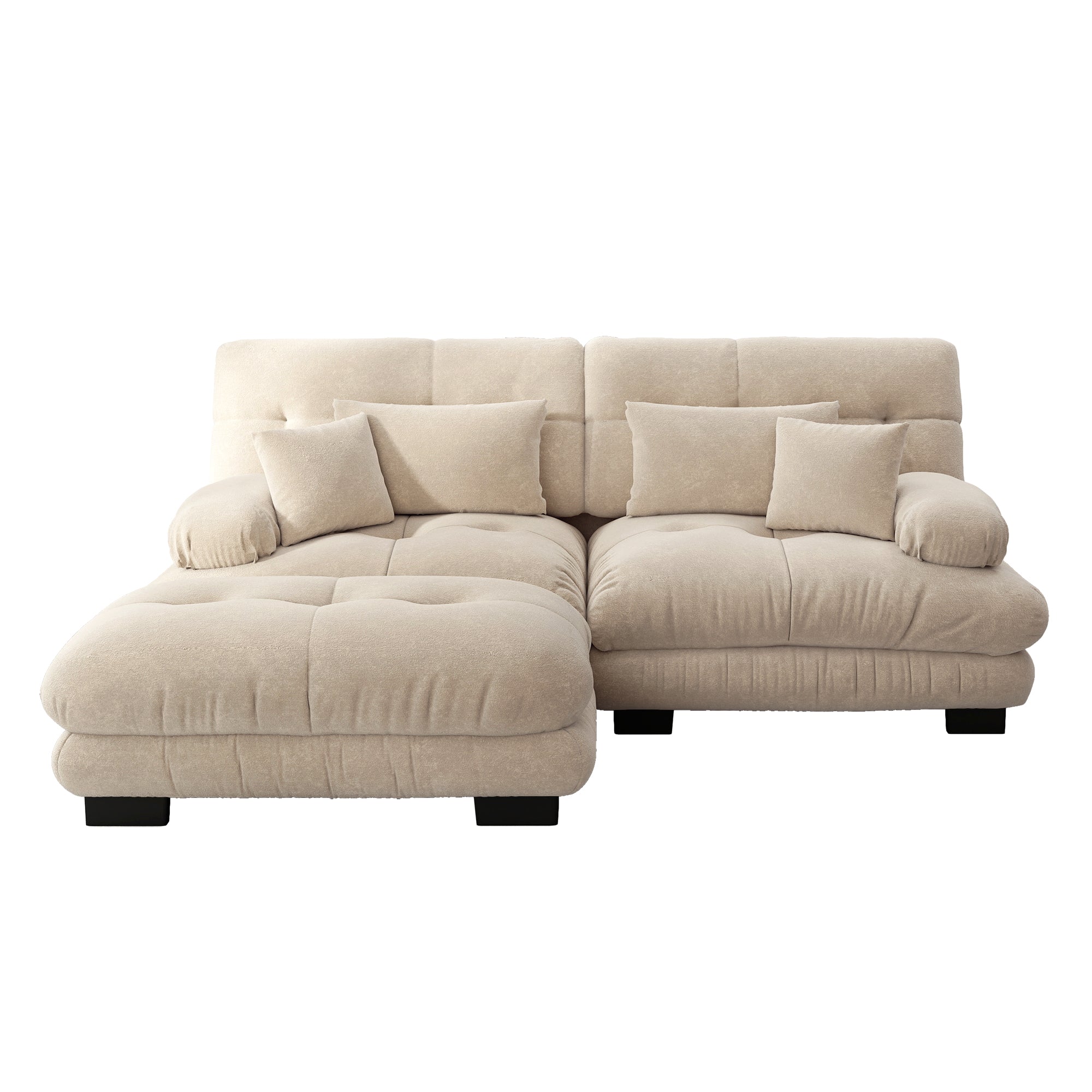 Logidon Cloud hoekbank 220x145 cm chenille lichtbruin