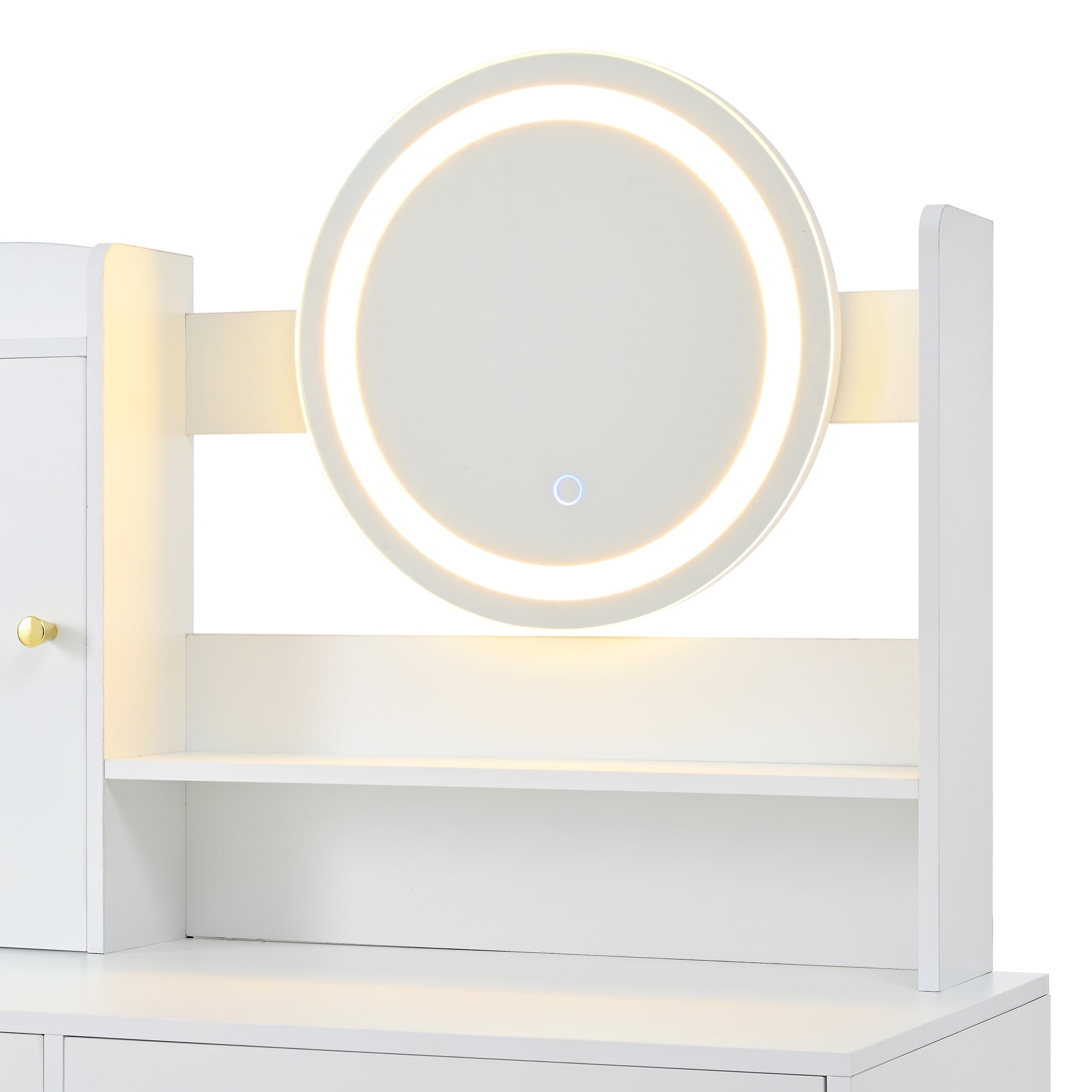 Logidon Grote Kaptafel Dimbaar LED Verlichting Wit 90x40x132 cm