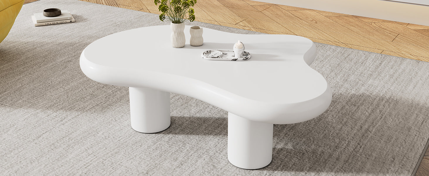 Logidon wolkvormige salontafel wit 97x67x32 cm MDF gelakt oppervlak