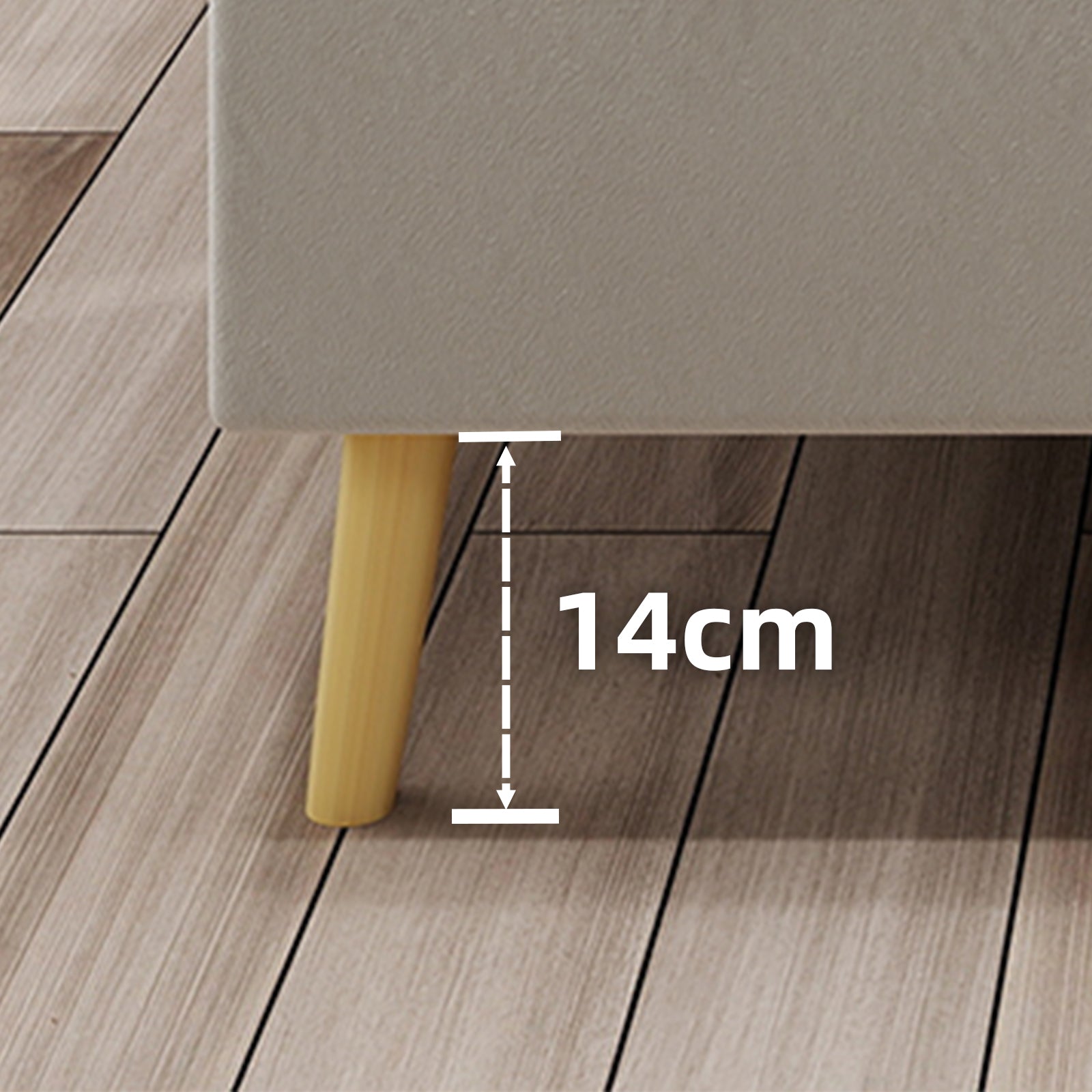 Logidon gestoffeerd bed 140x200 beige cartoon hoofdeinde inclusief lattenbodem