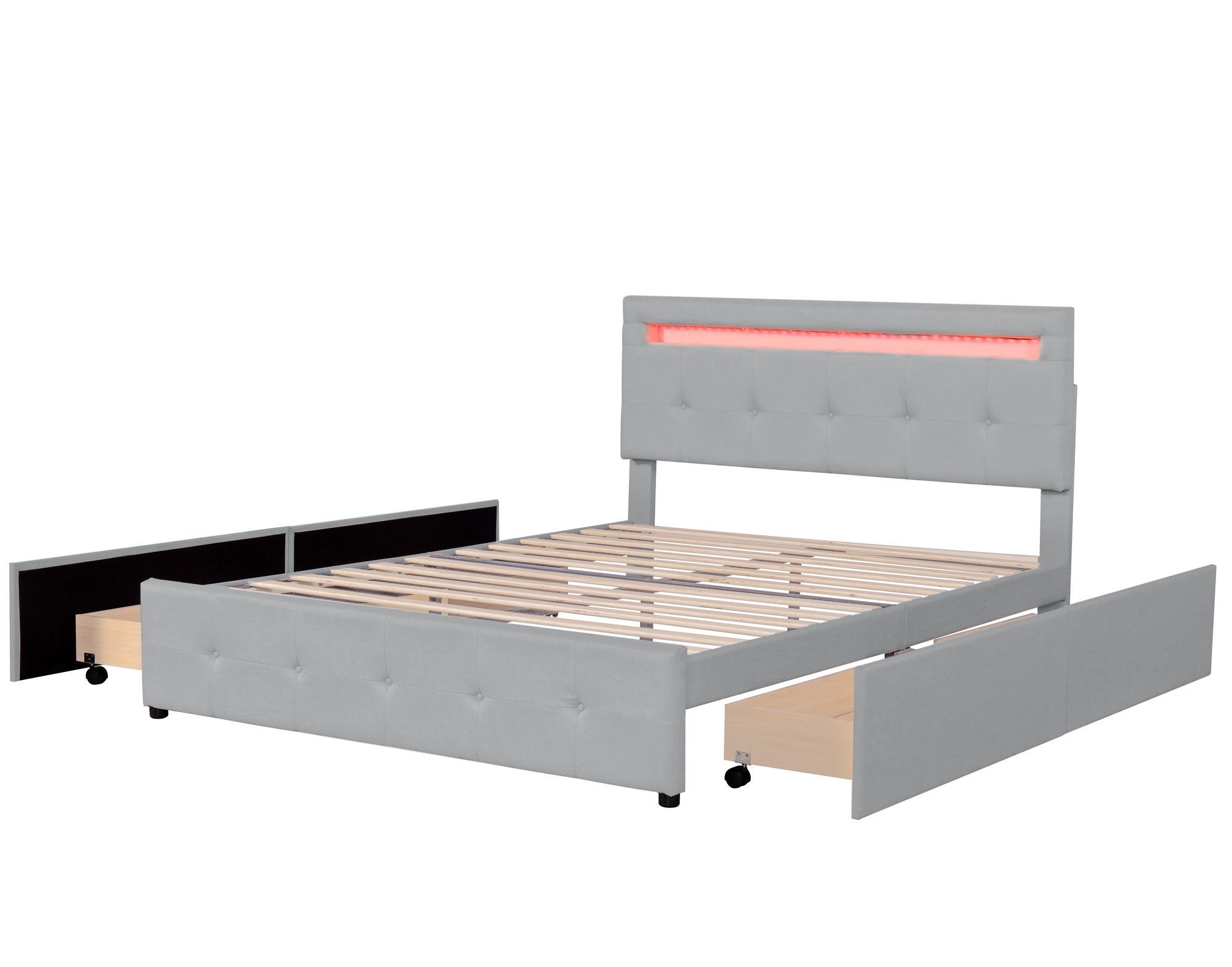 Logidon gestoffeerd bed 140x200 cm met LED hoofdbord en bedkast