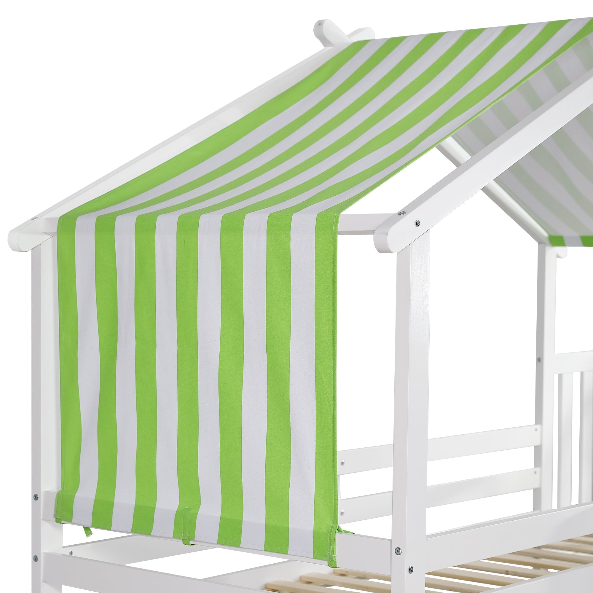 Logidon Kinderstapelbed 90x200 cm witgroen met kledingkast