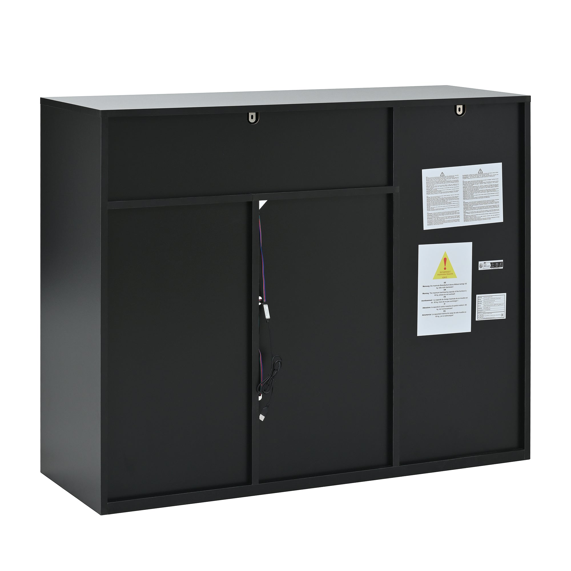 Logidon Shoe Cabinet Black White Two Doors Adjustable Shoe Rack