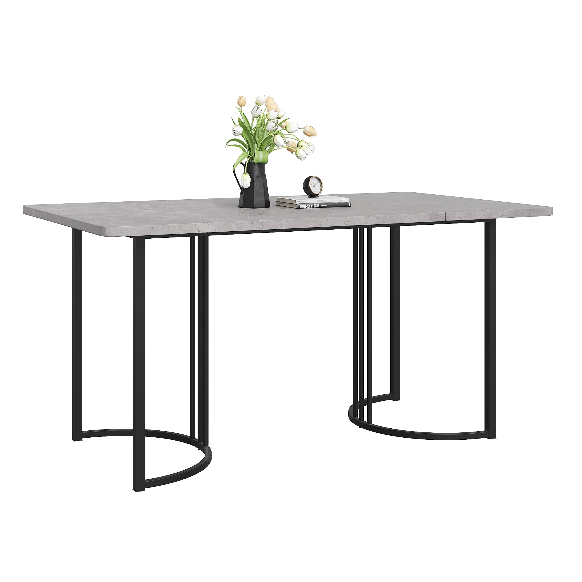 Logidon eettafel 140x80 cm grijs marmerpatroon verstelbare poten