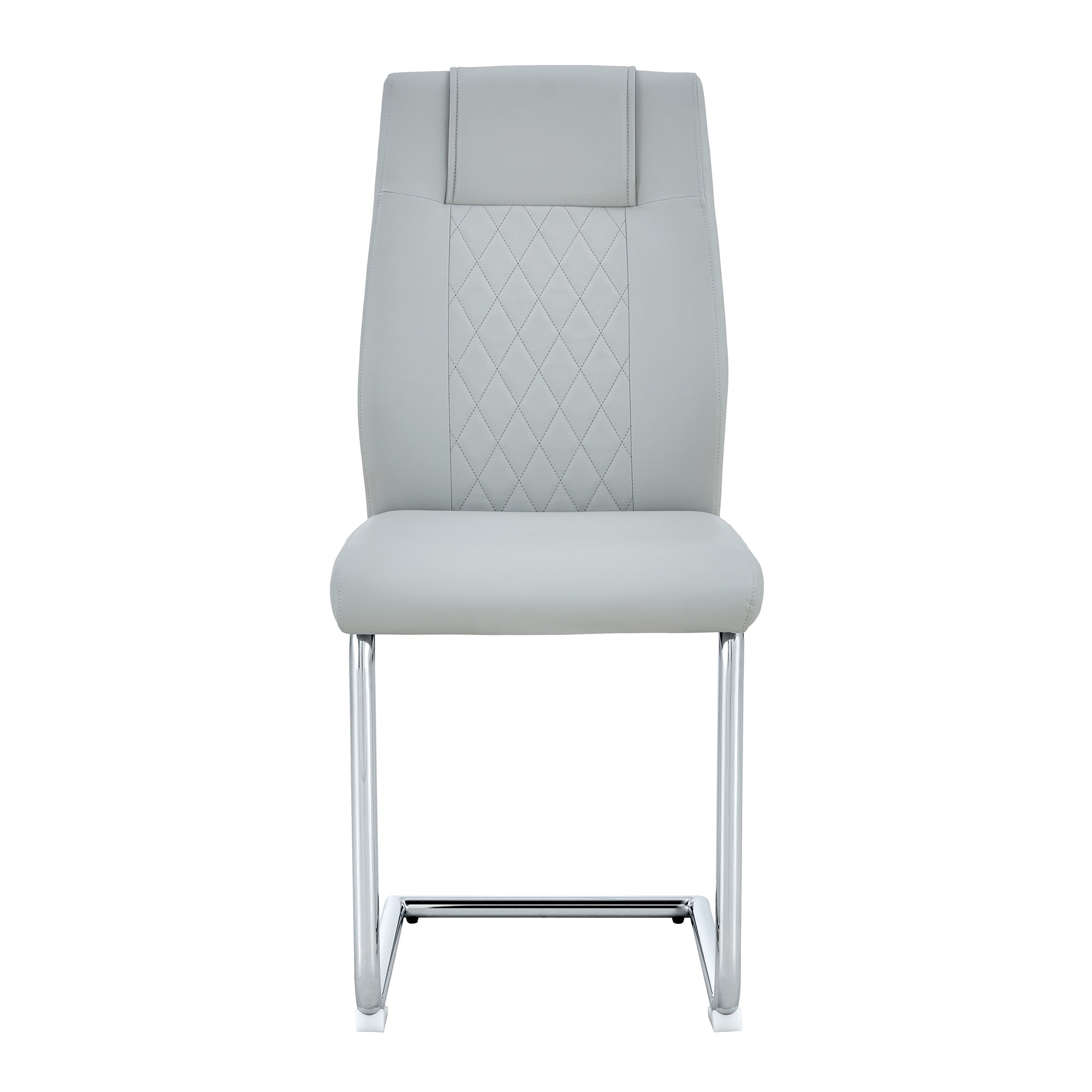 Logidon Scandinavische stijl lichtgrijze PU eetkamerstoelenset met vier stoelen