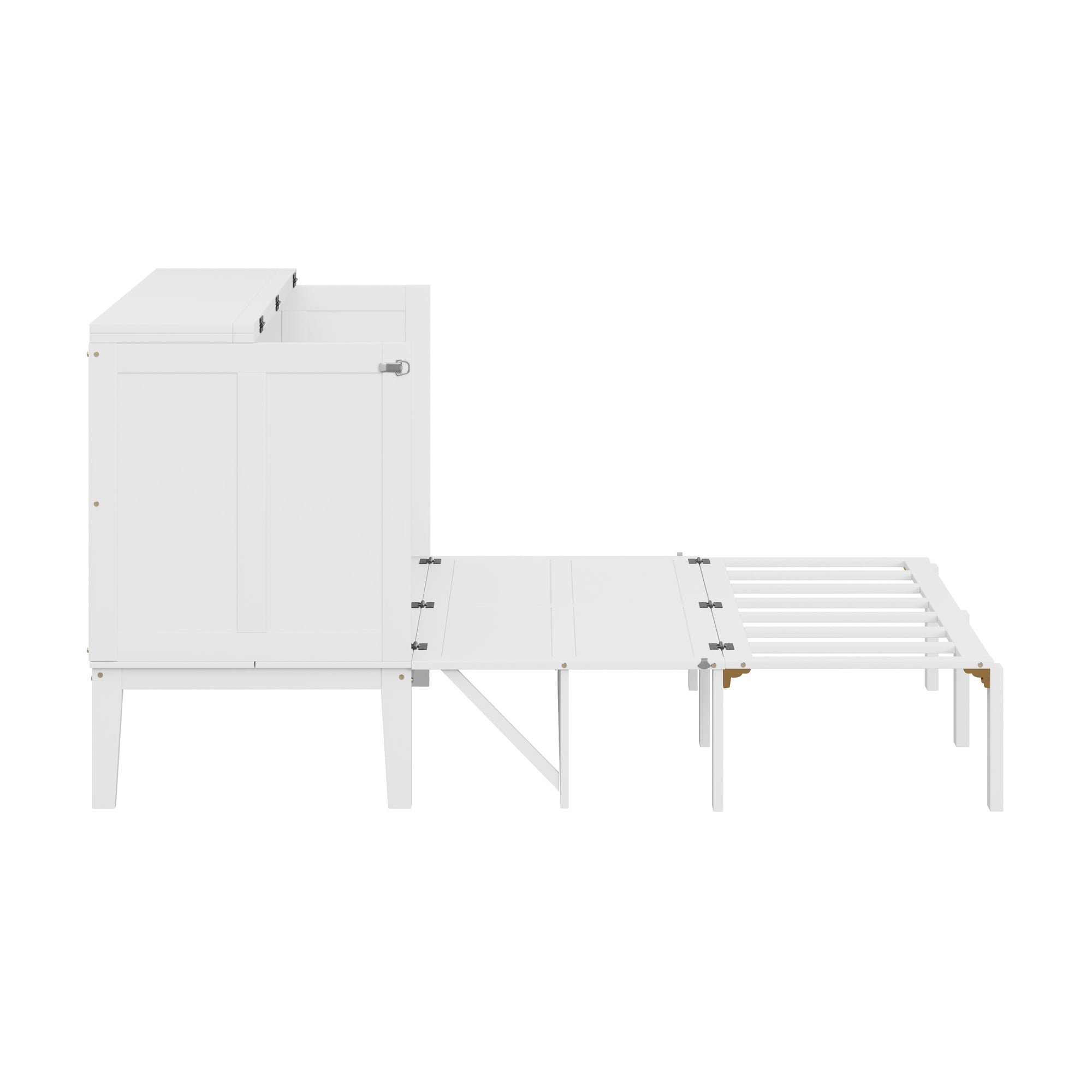 Logidon Murphy Bed 140x200 cm Verticaal Opklapbed met lattenbodem Wit