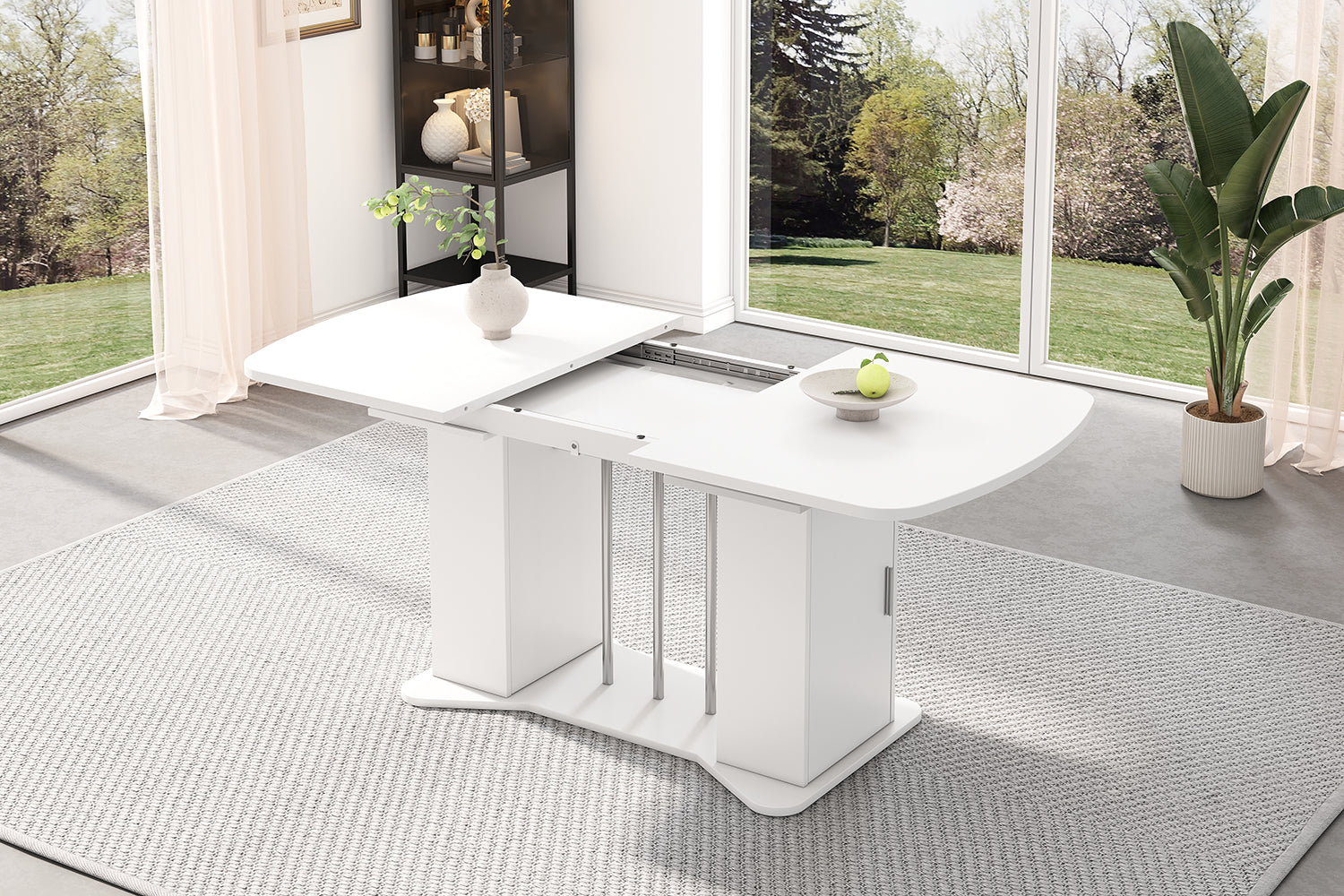 Logidon uitschuifbare eettafel 120/160x80 wit met opbergpoten