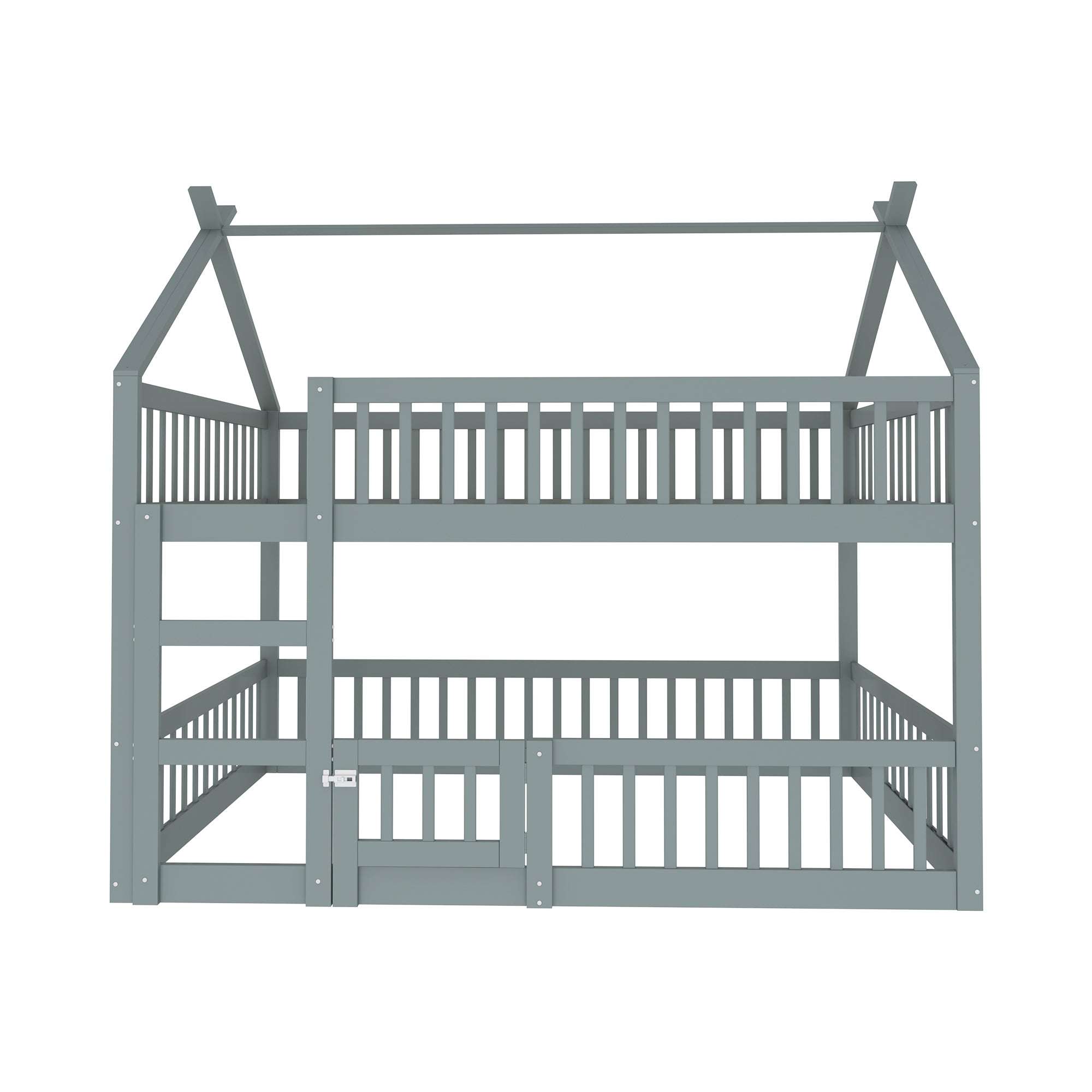 Logidon Kinderstapelbed 140x200 grijs met trap Loft Design
